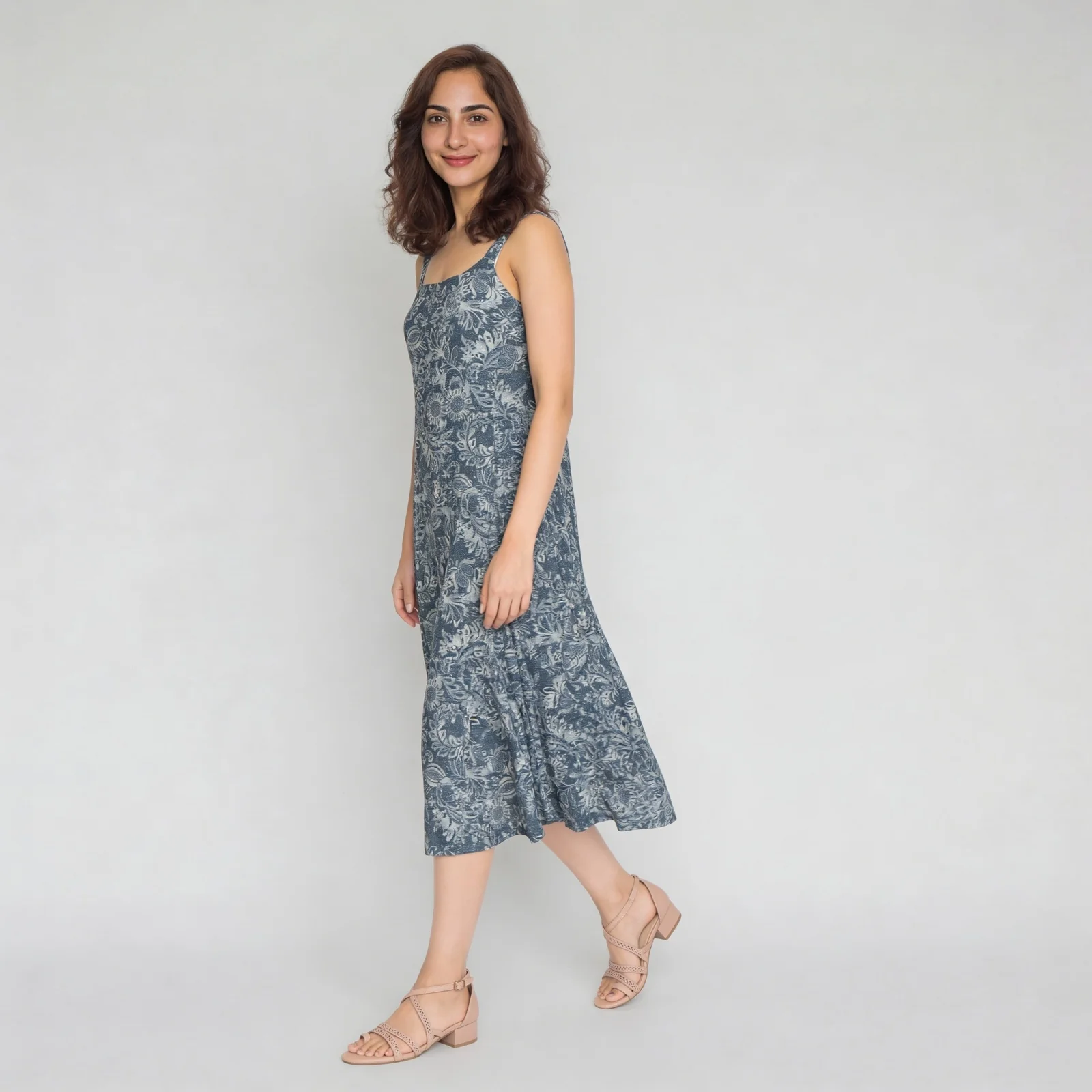 Printed Boat Neck Dress - Image 5