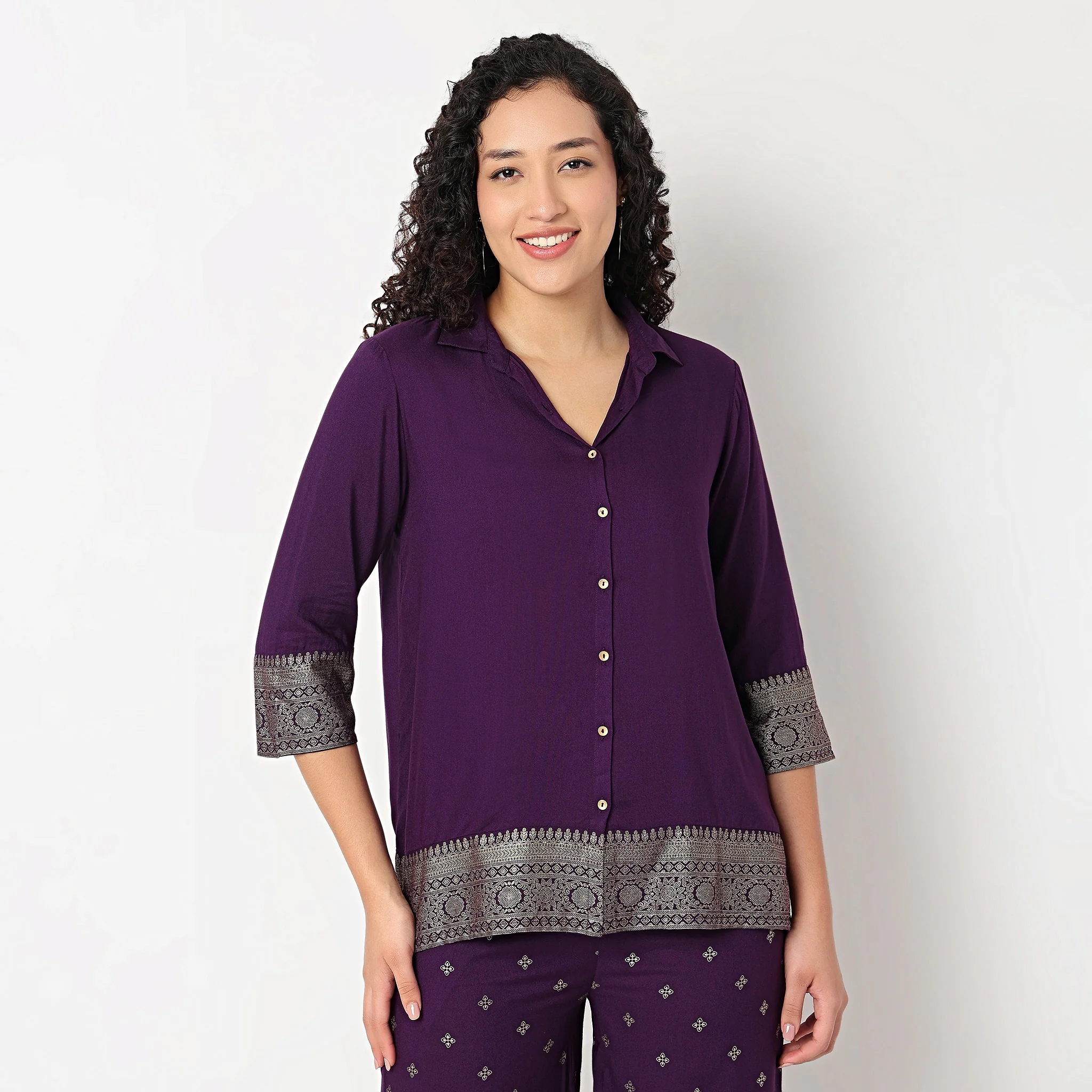 Printed Camp Collar Shirt - Image 7