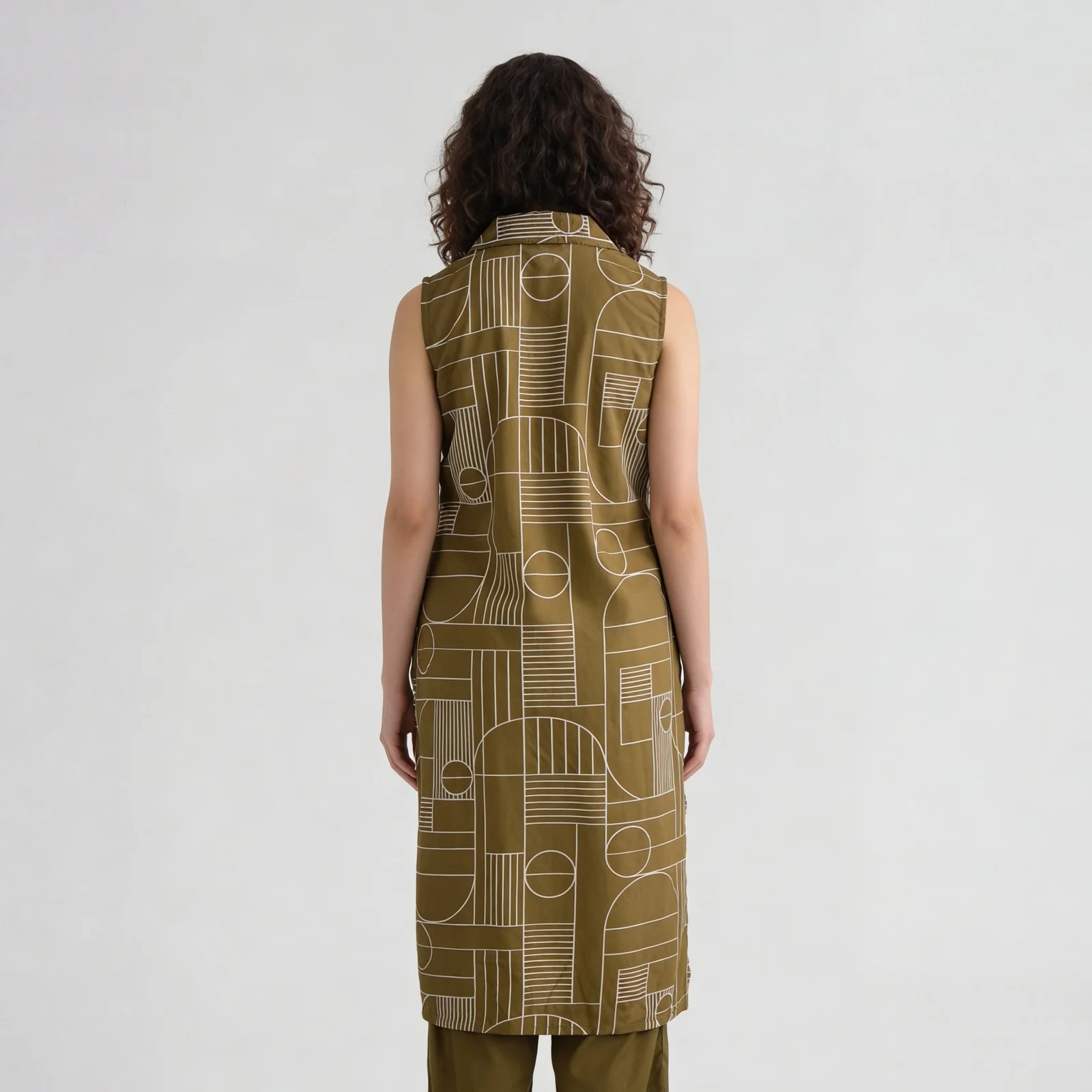 Printed Camp Collar Straight Kurta - Image 3