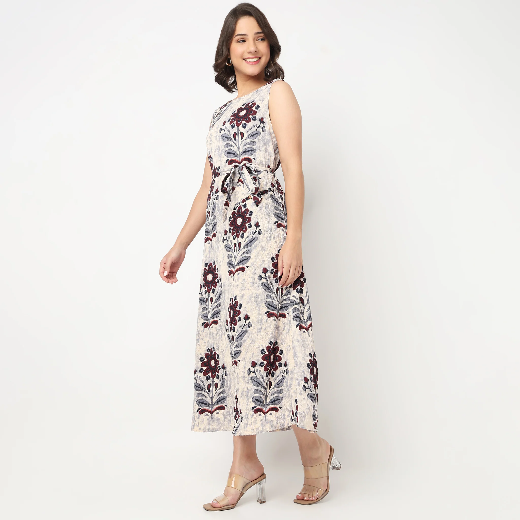 Printed Camp Collar Tiered Dress - Image 5