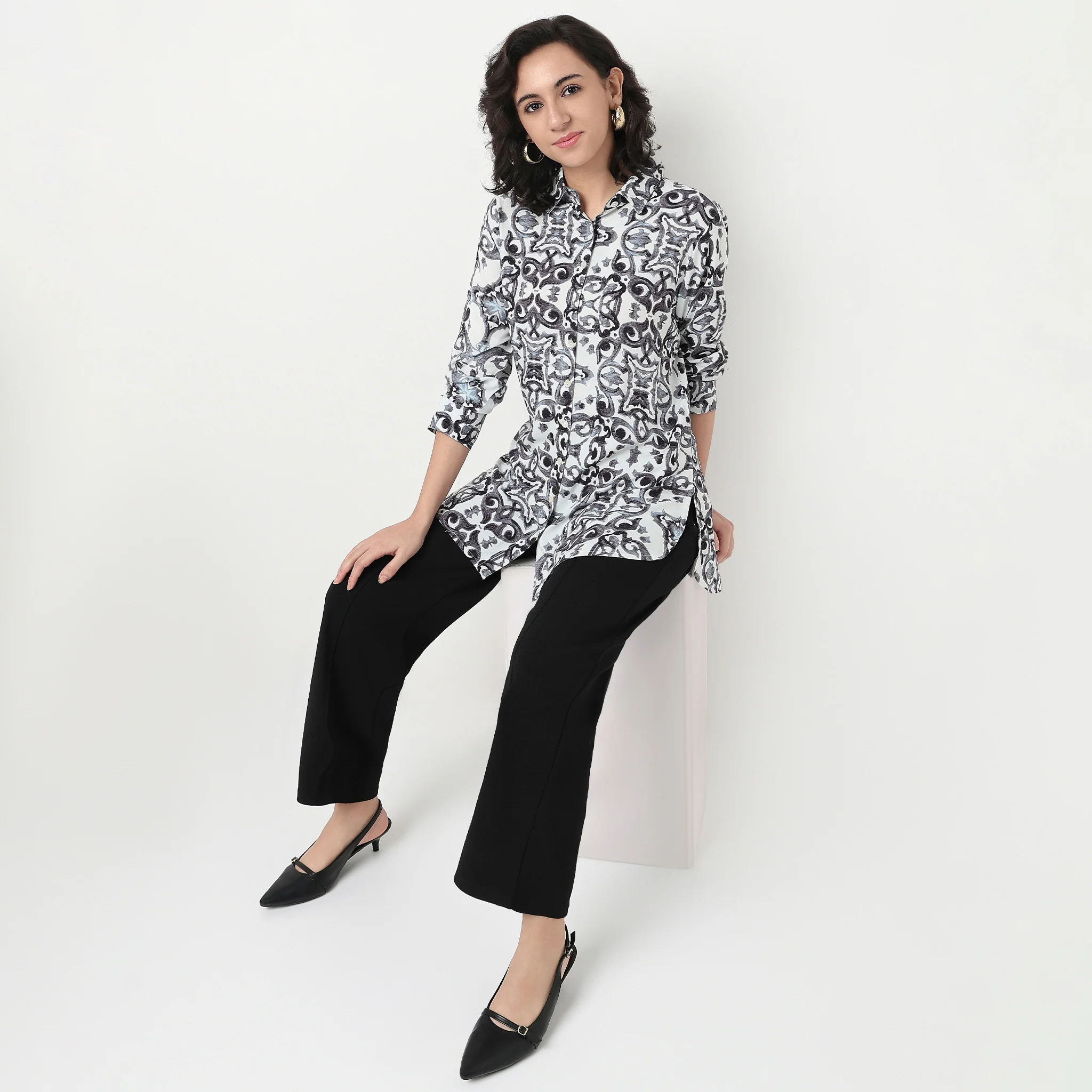 Printed Camp Collar Tunic