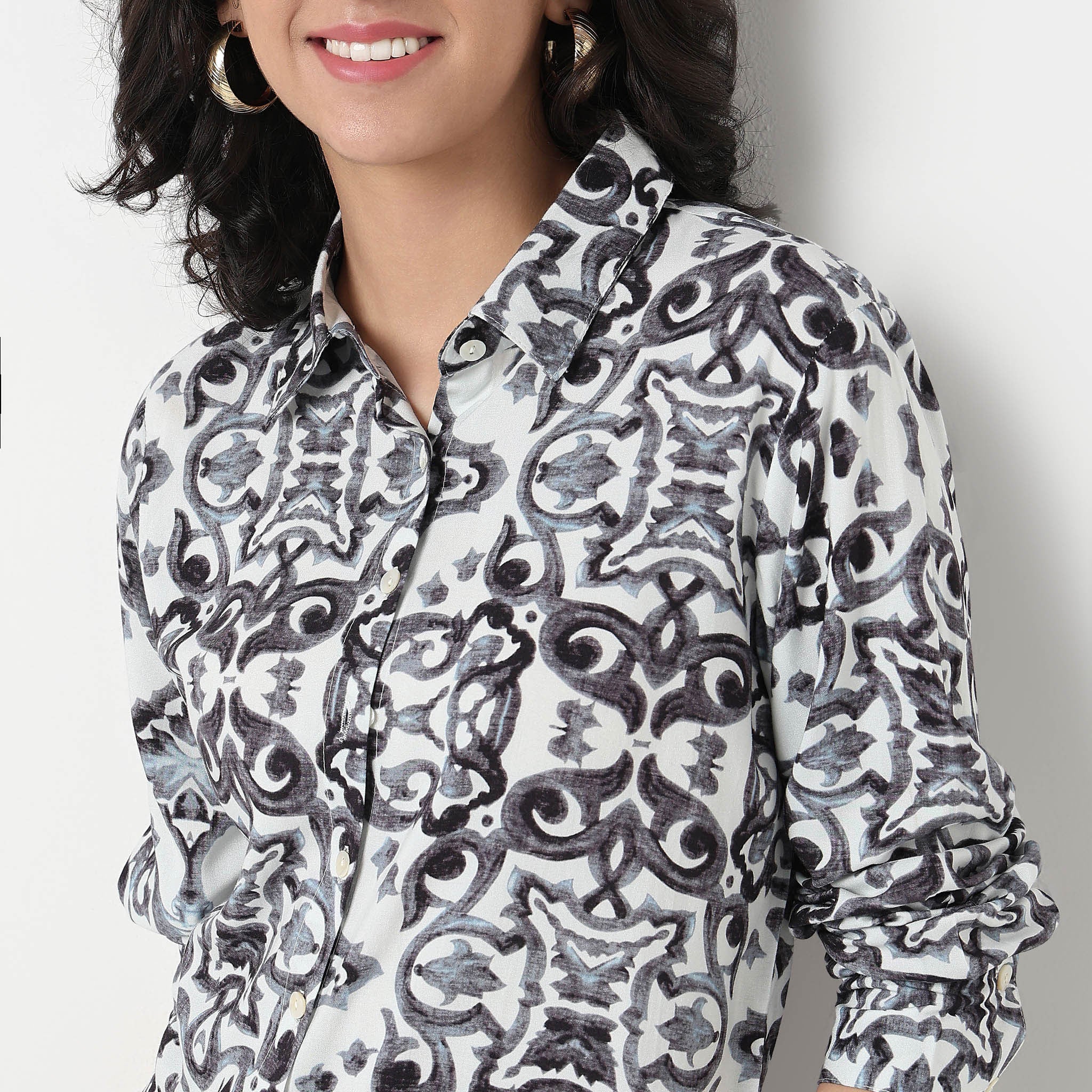 Printed Camp Collar Tunic - Image 3