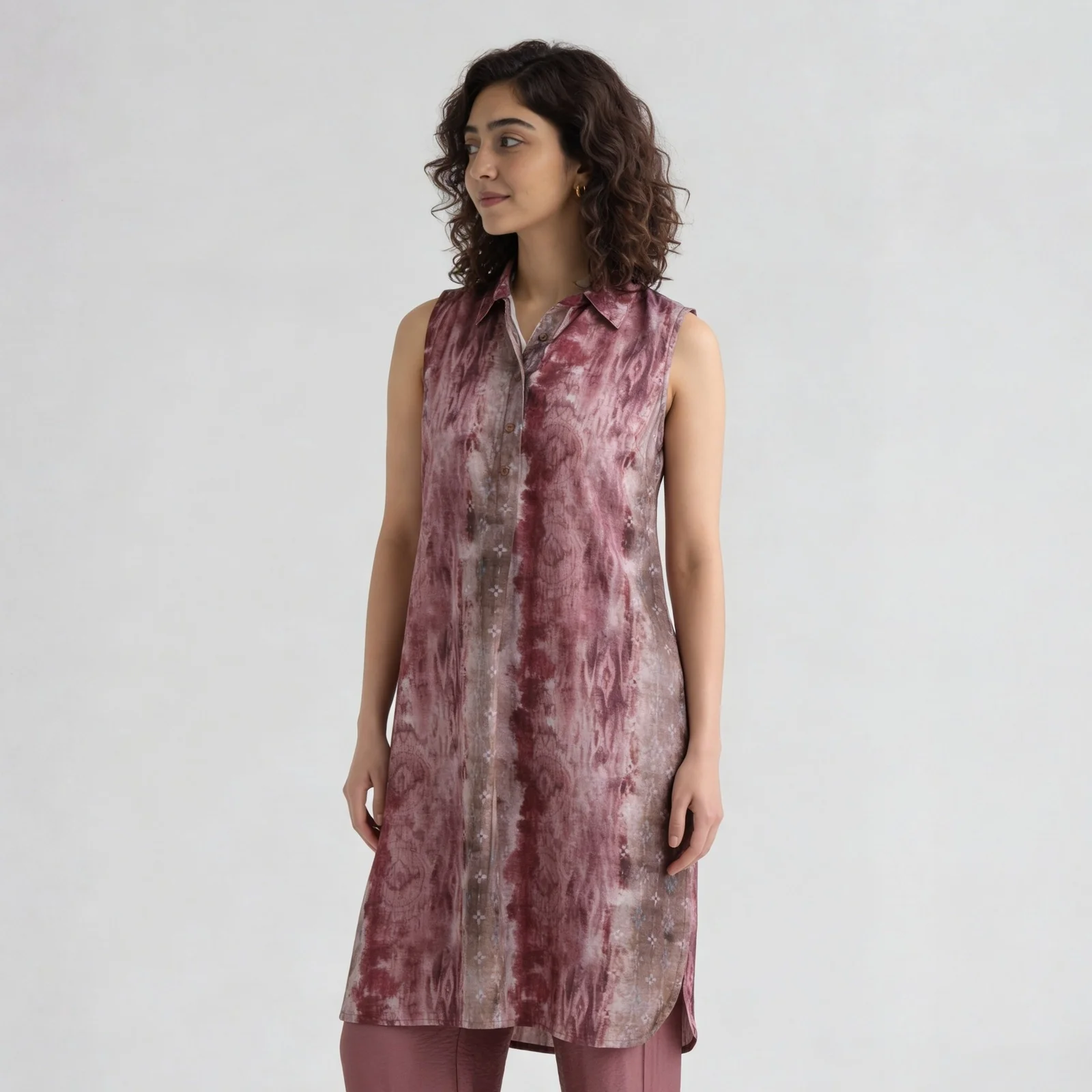 Printed Collar A-Line Kurta - Image 5