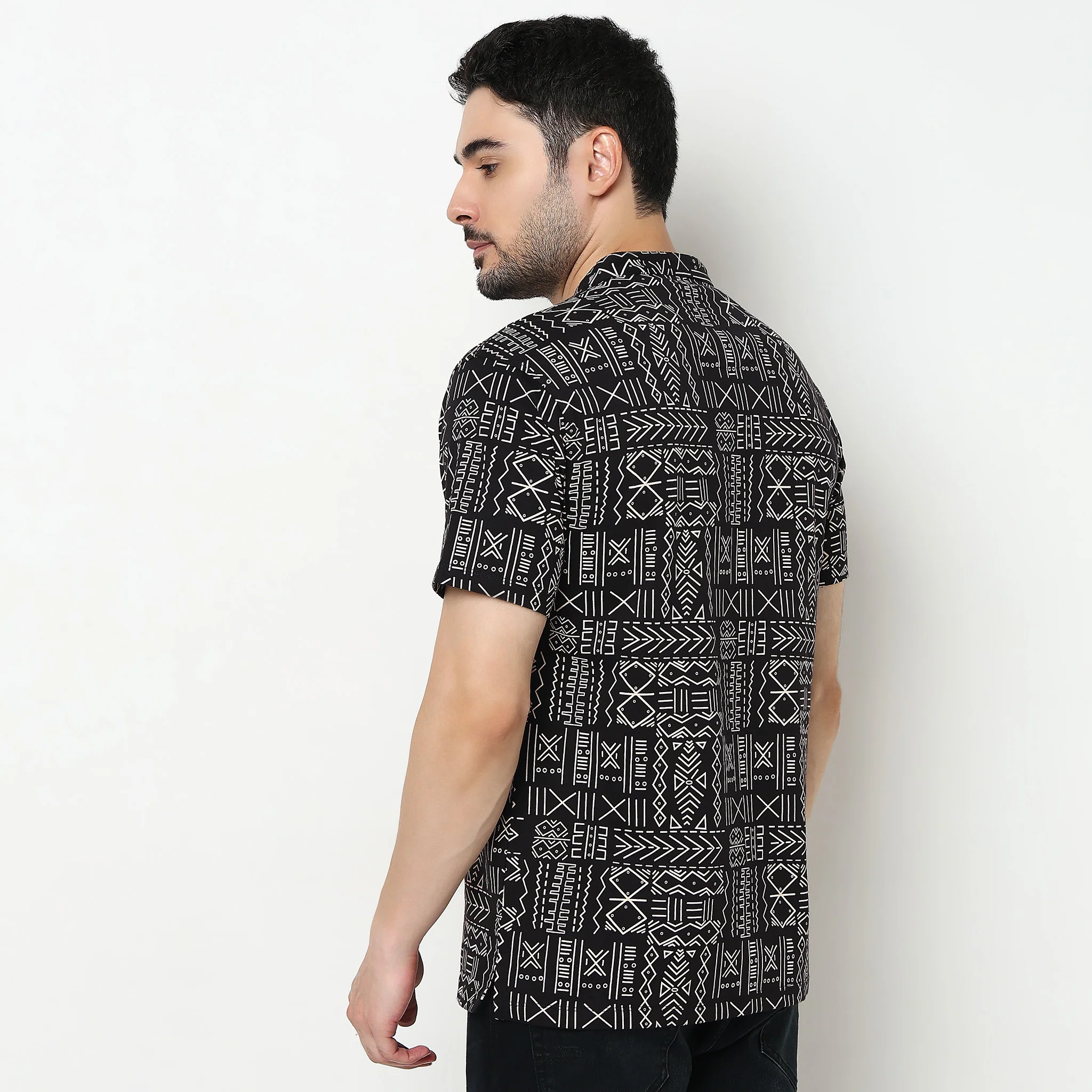 Printed Cotton Half Sleeve Kurta - Image 3