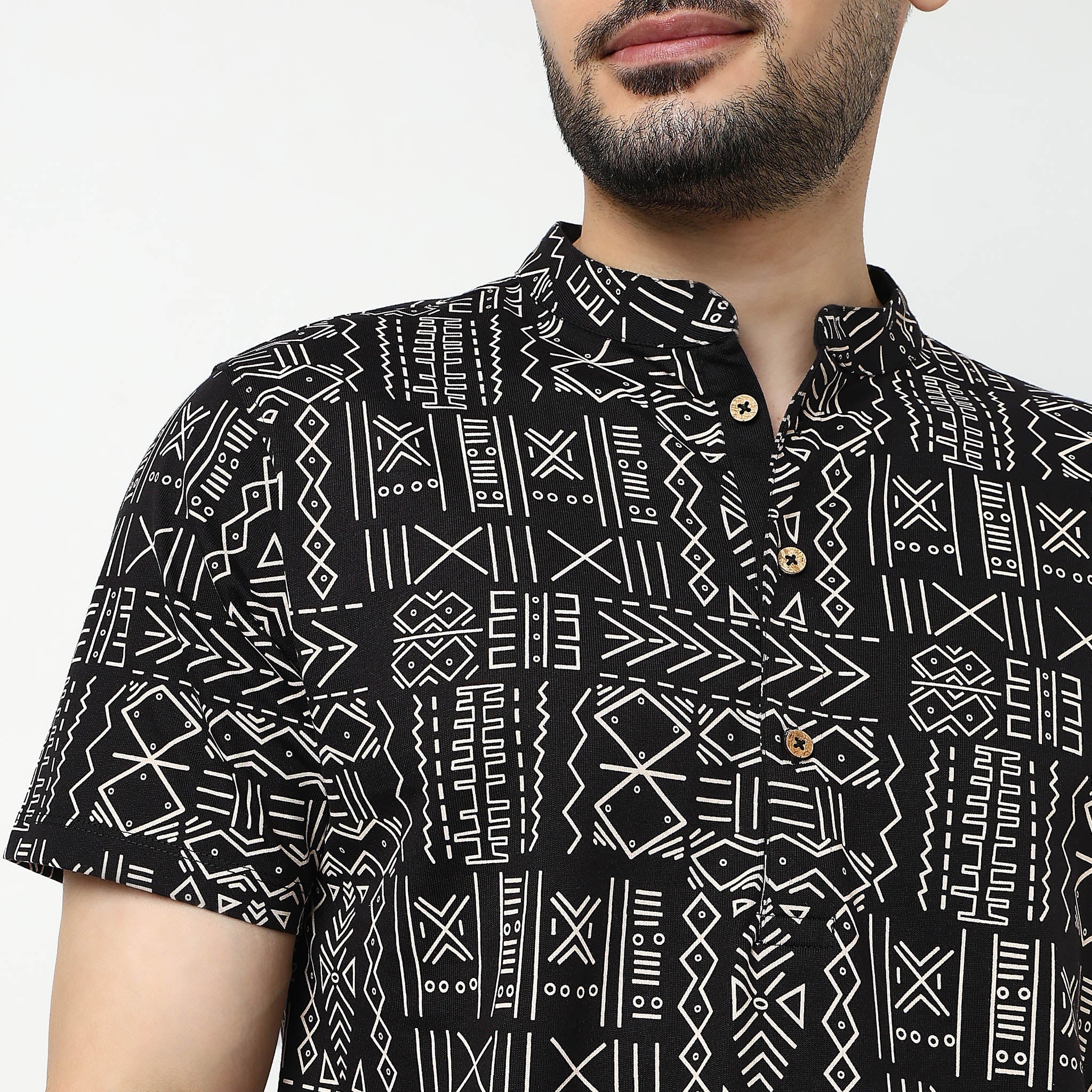 Printed Cotton Half Sleeve Kurta - Image 4