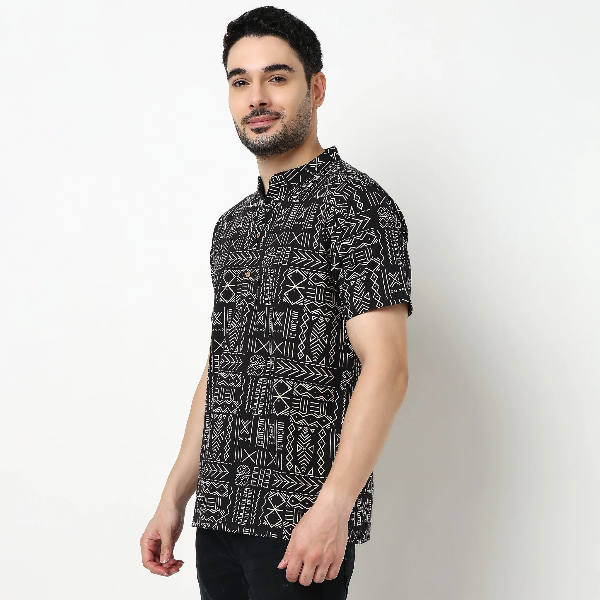 Printed Cotton Half Sleeve Kurta - Image 5