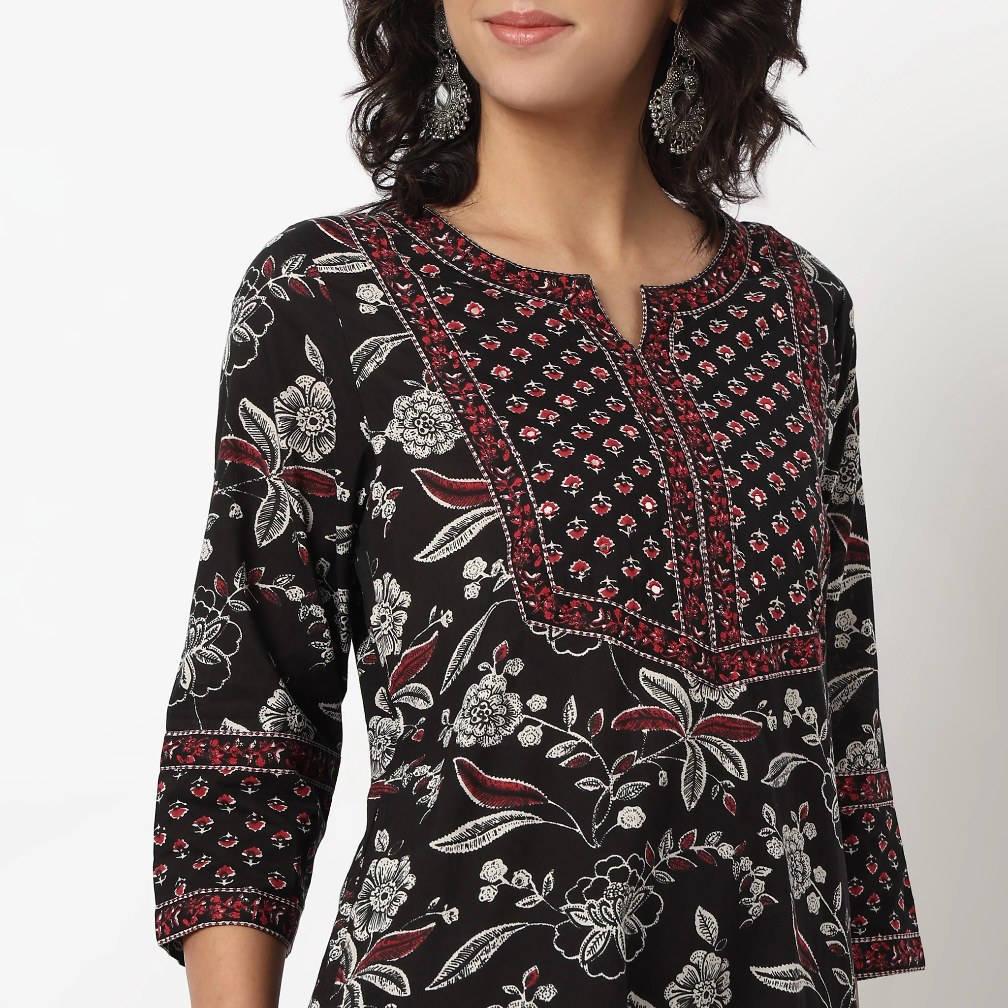 Printed Cotton Kurta With Pant Set - Image 4