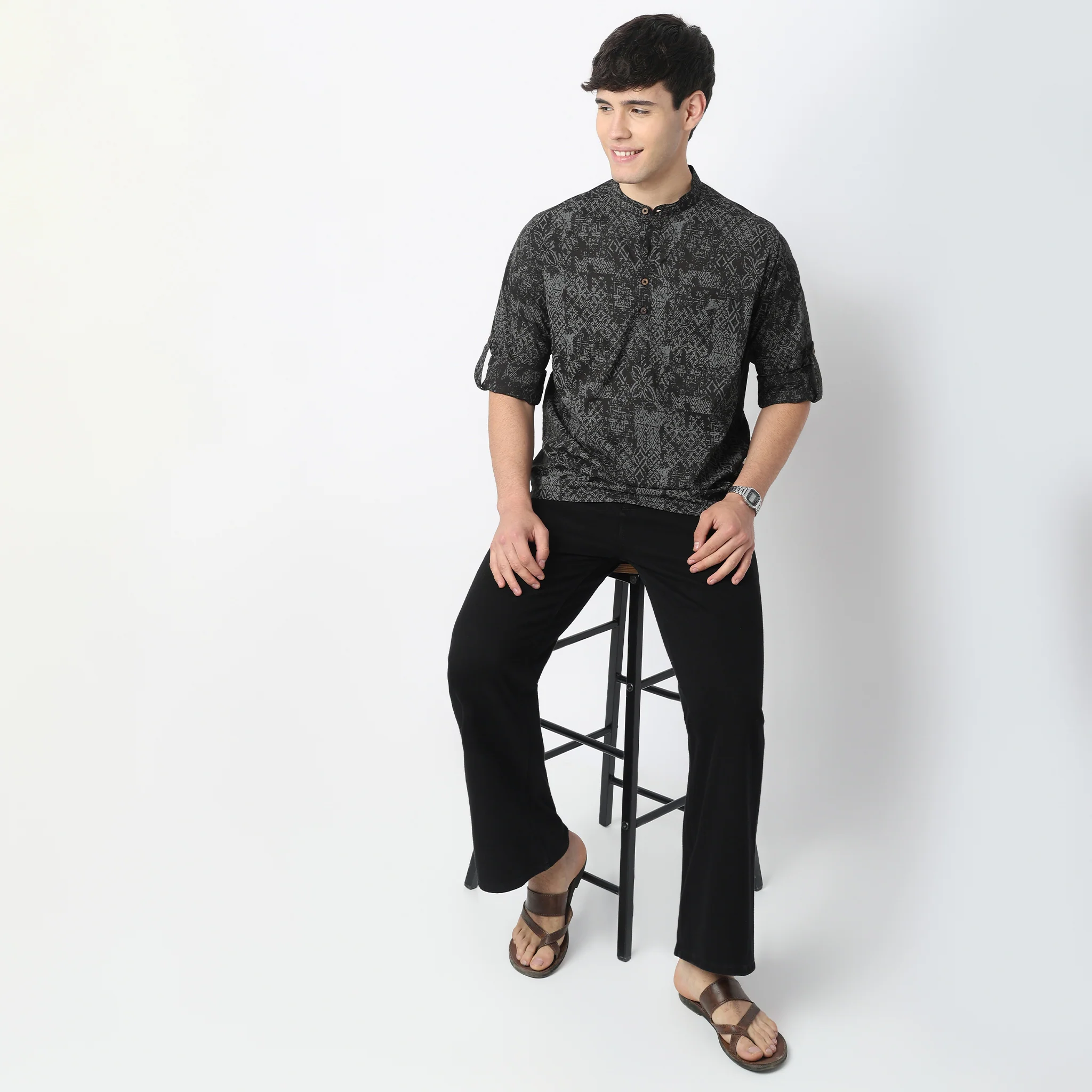 Printed Cotton Short Kurta