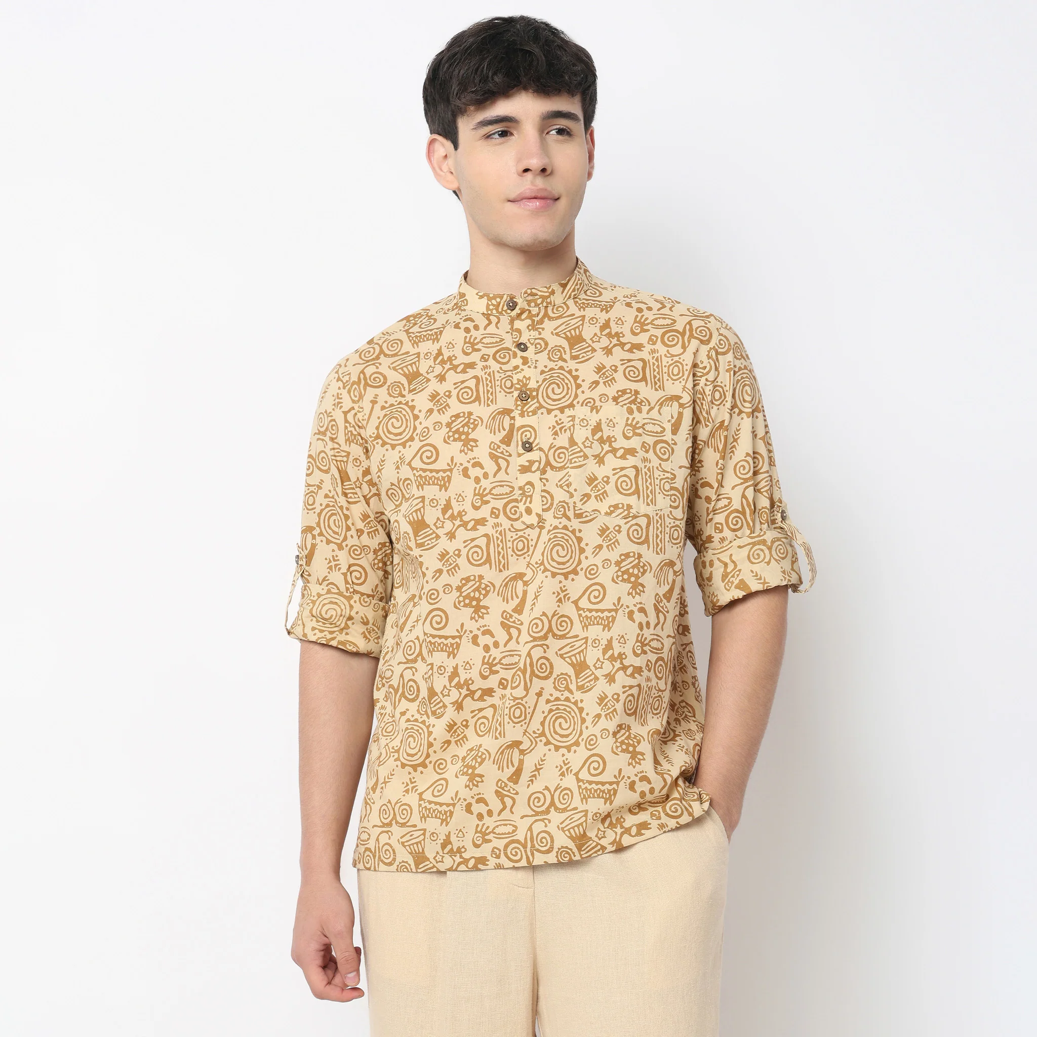 Printed Cotton Short Kurta - Image 2