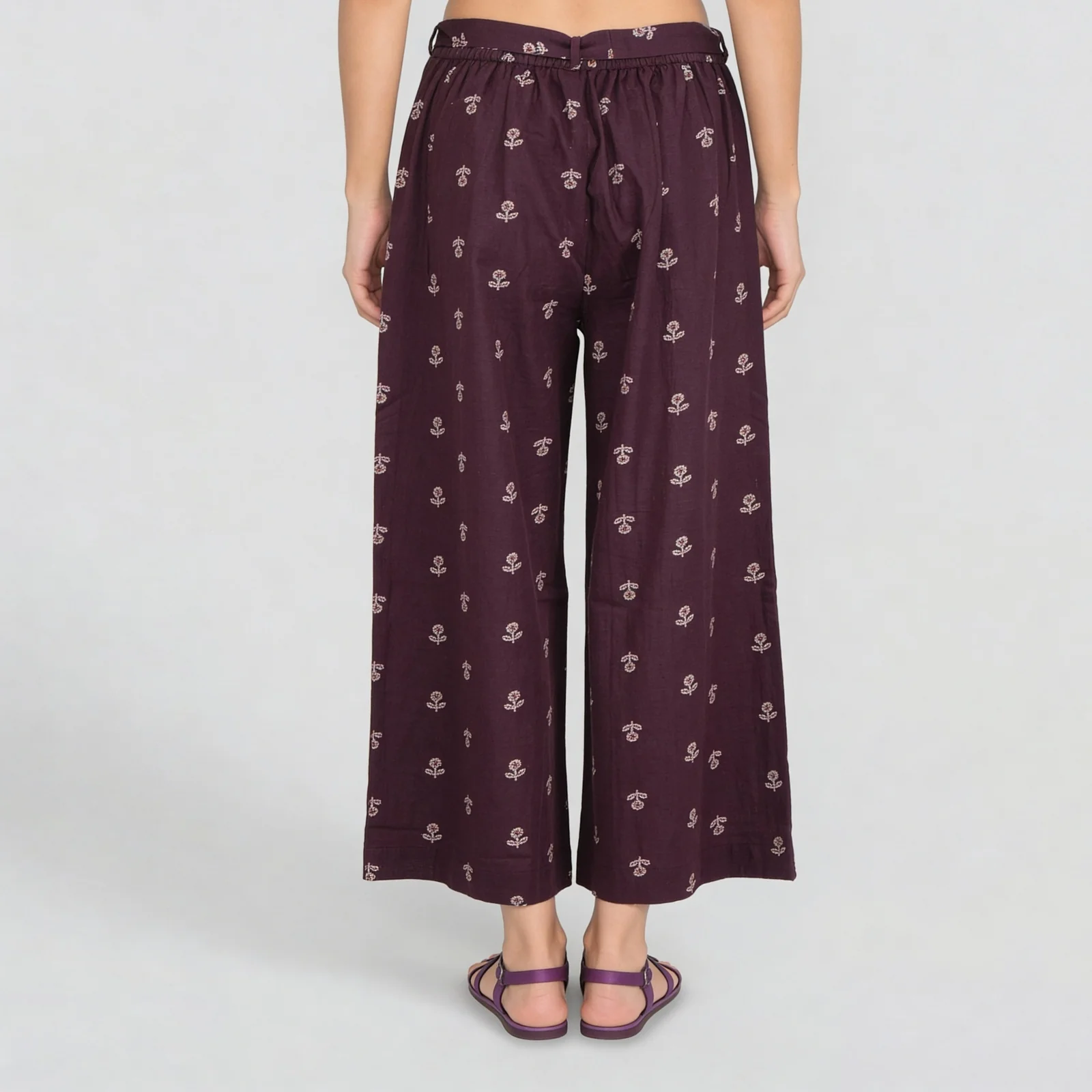 Printed Flared Ankle Length Pants - Image 3