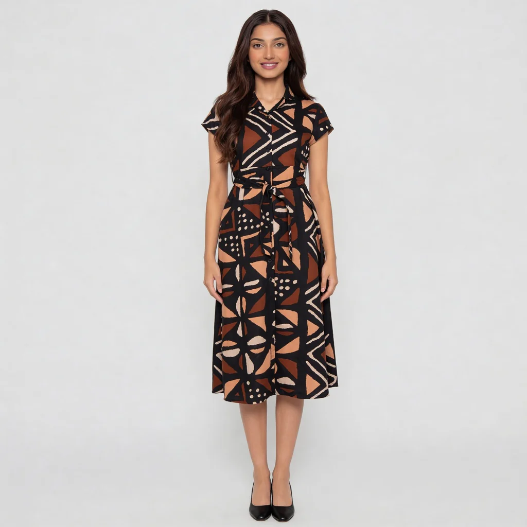 Printed Flared Dress - Image 2