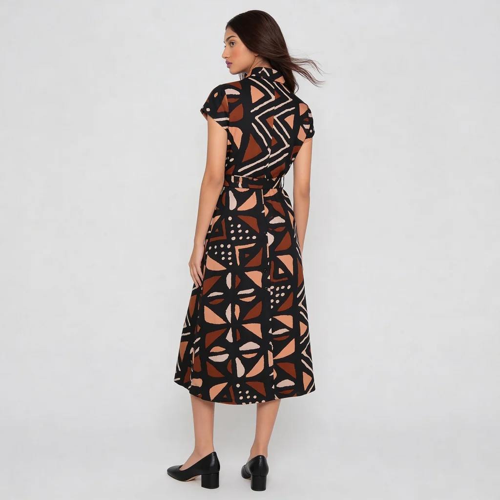 Printed Flared Dress - Image 3