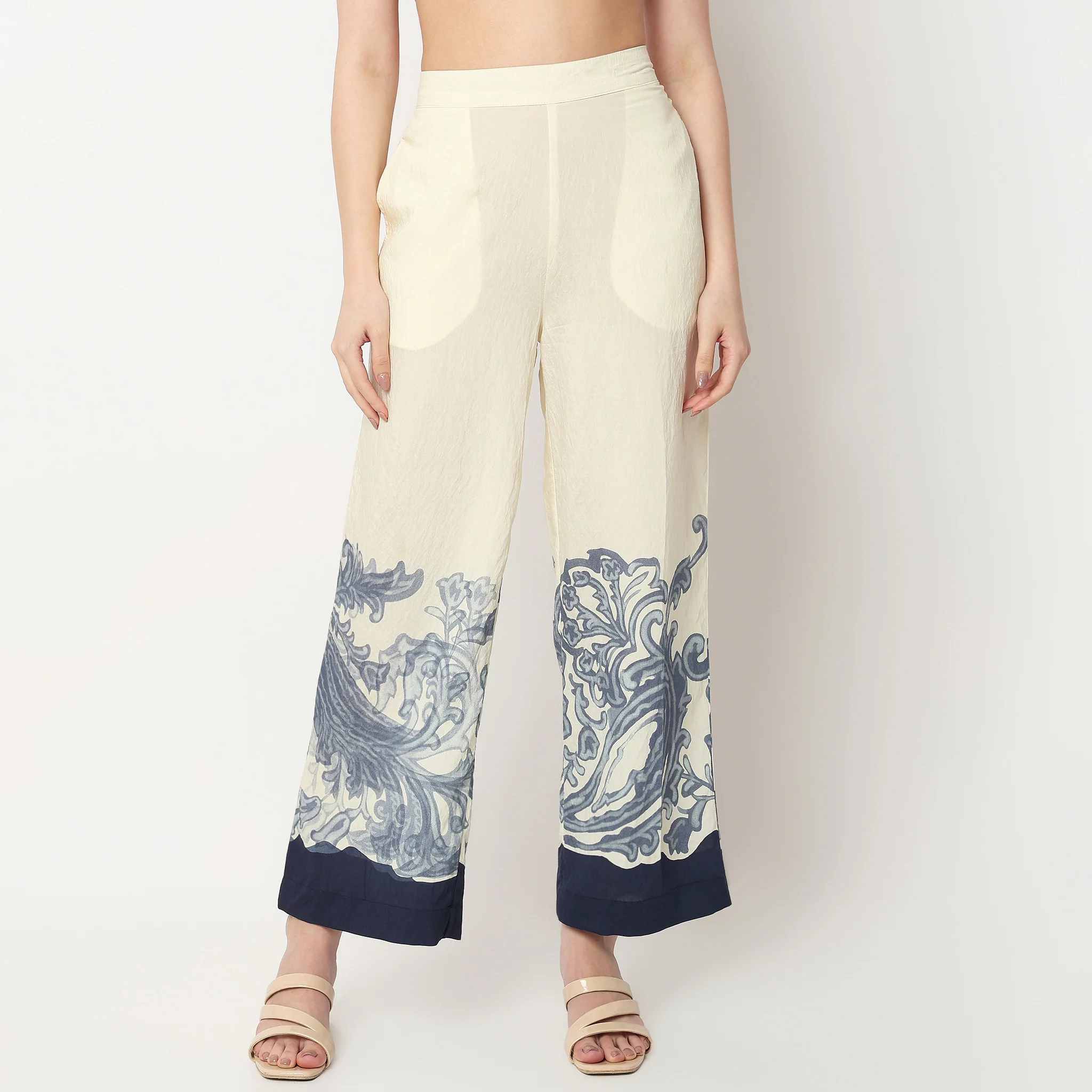 Printed Flared High Rise Pants - Image 2
