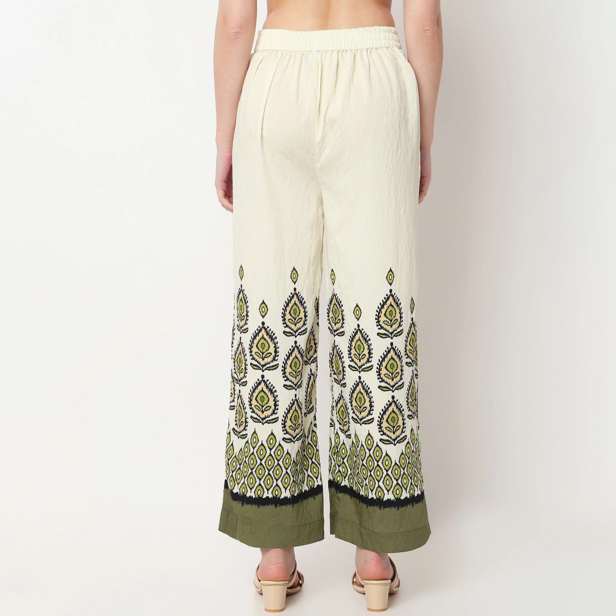 Printed Flared High Rise Pants - Image 3