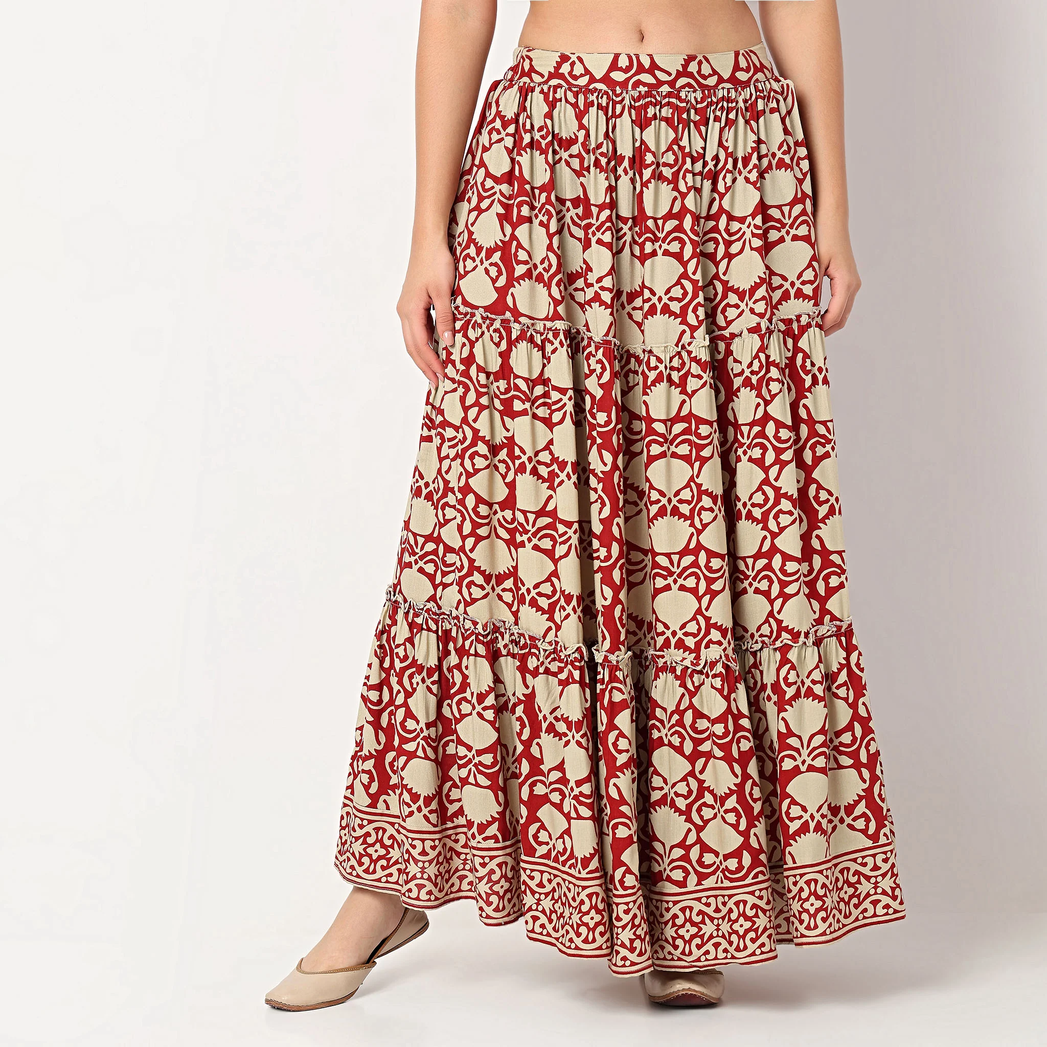 Printed Flared High Rise Skirt - Image 2