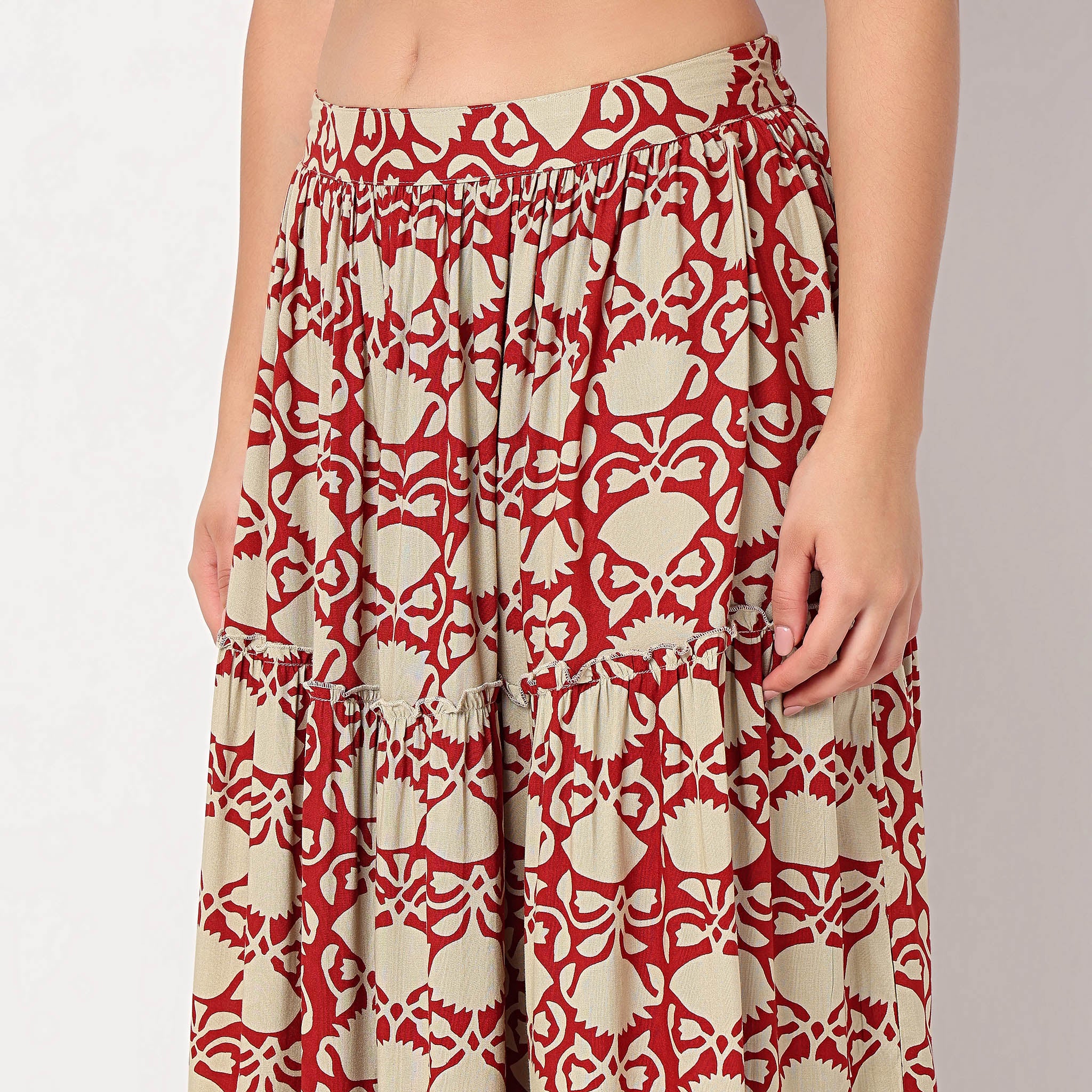 Printed Flared High Rise Skirt - Image 4