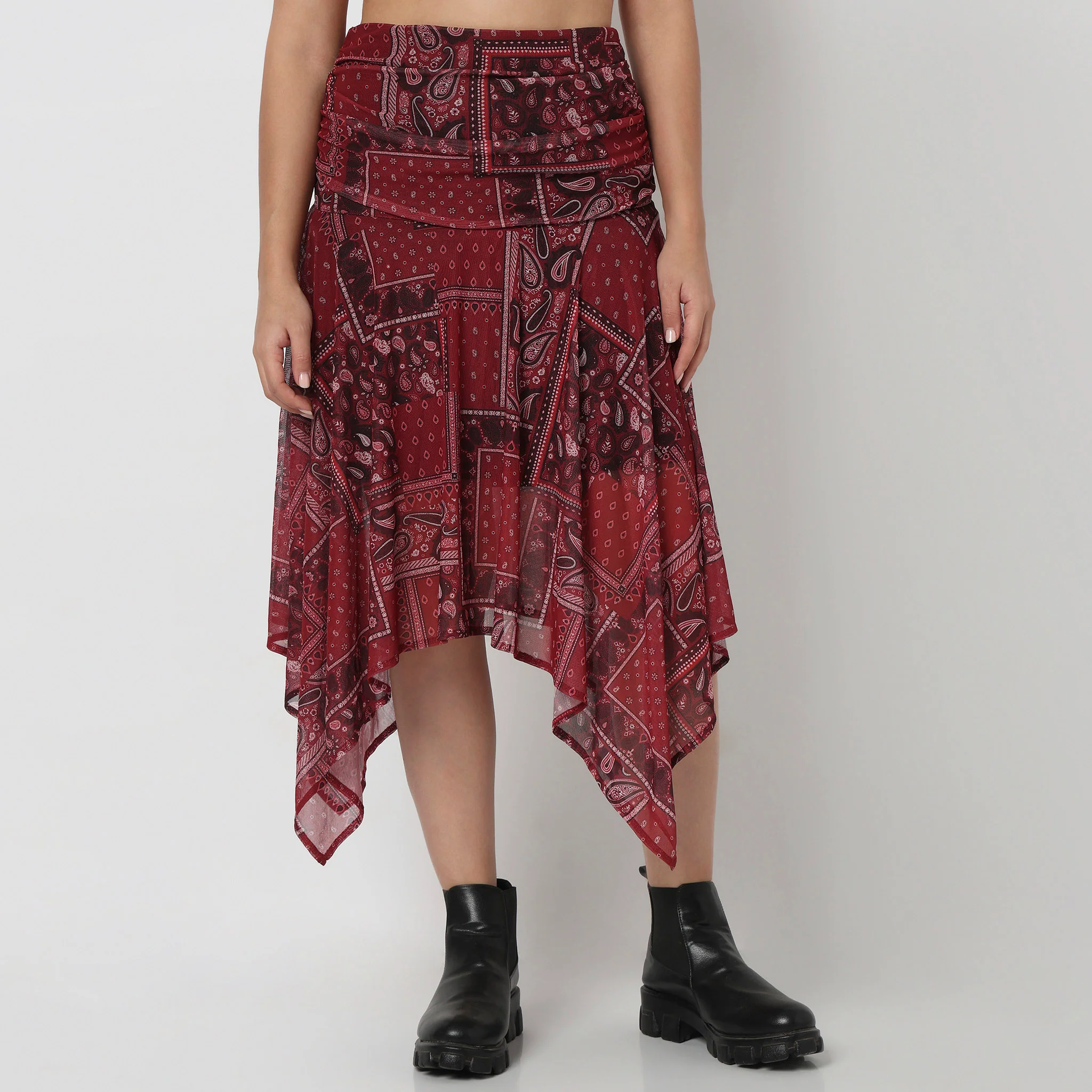 Printed Flared High Rise Skirt - Image 2