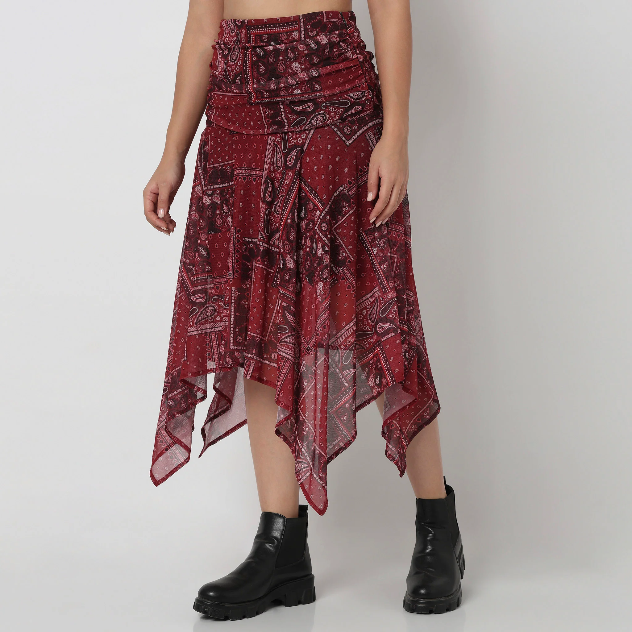 Printed Flared High Rise Skirt - Image 5