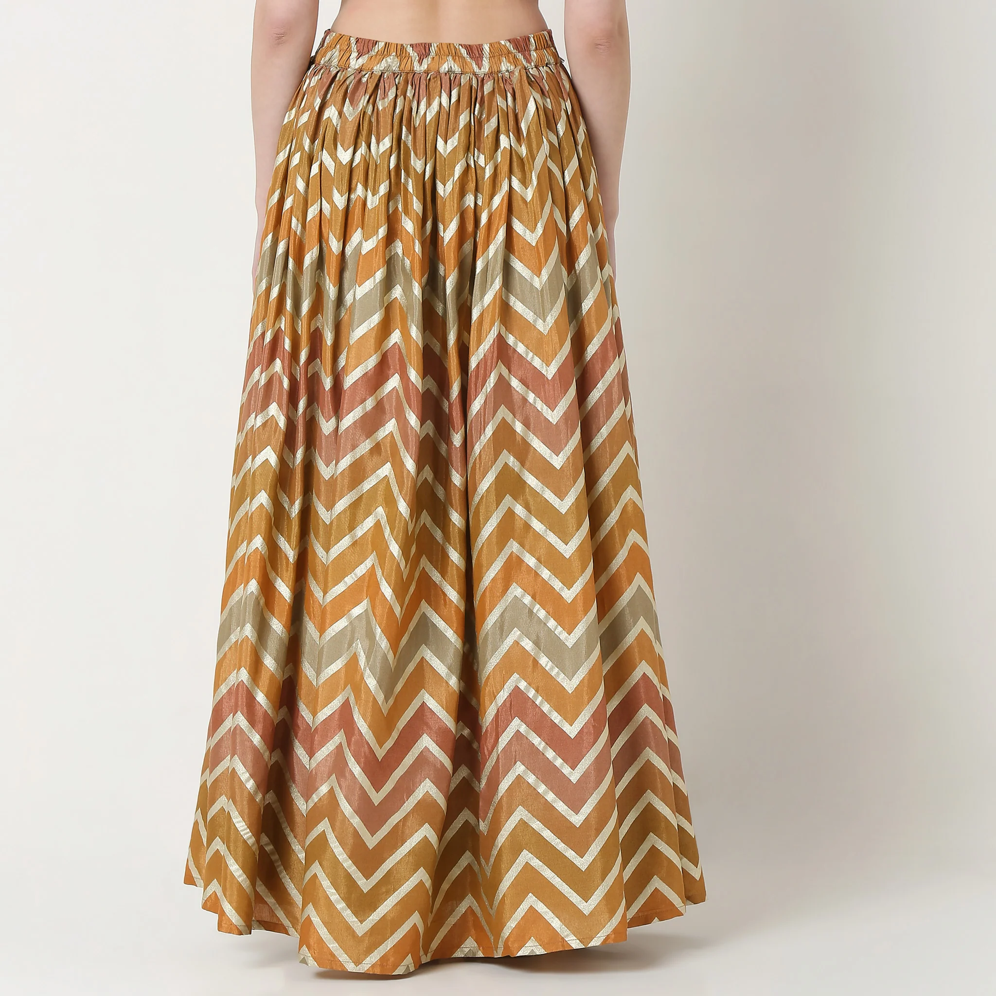 Printed Full Length Flared Skirt - Image 3