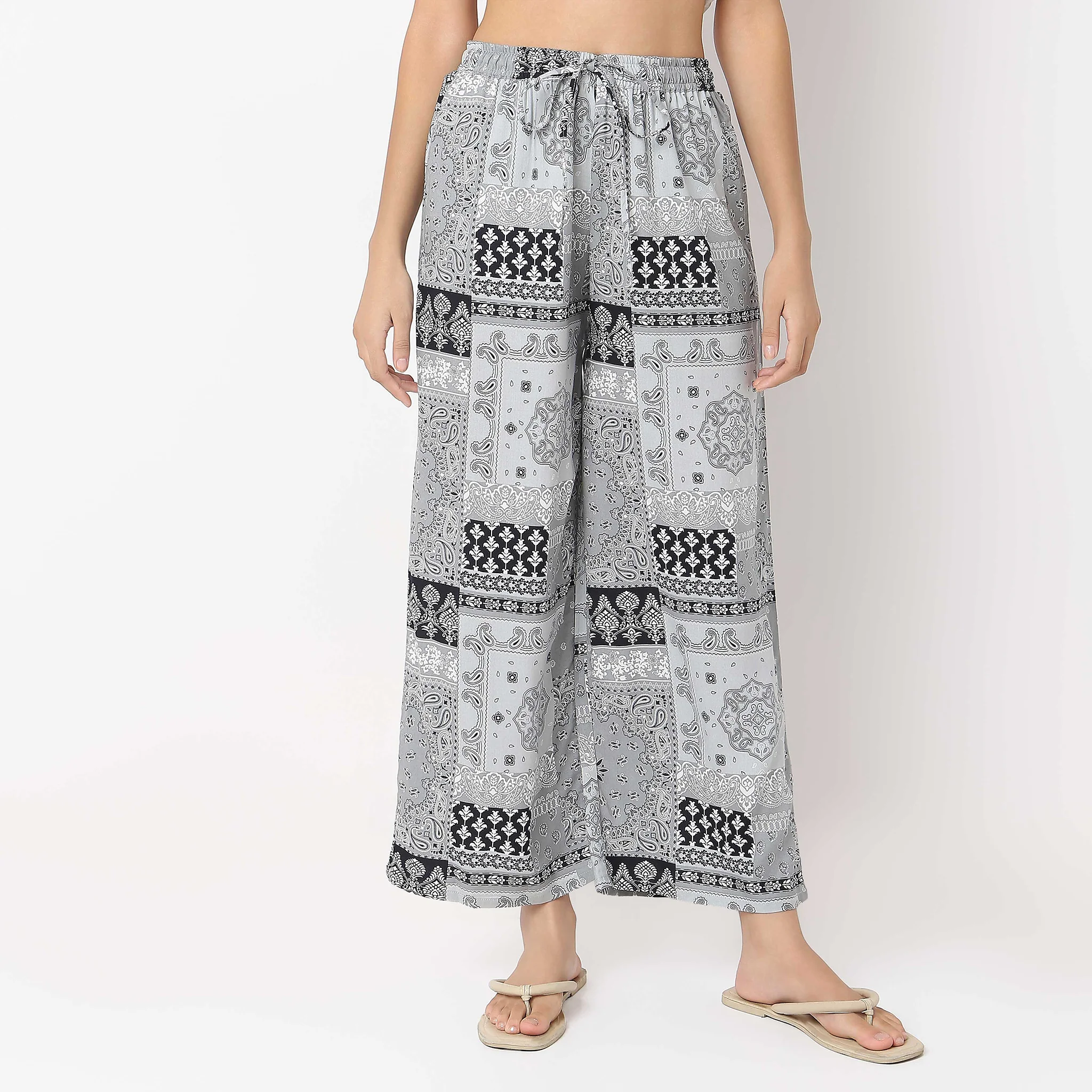 Printed Full Length Lounge Palazzos - Image 2