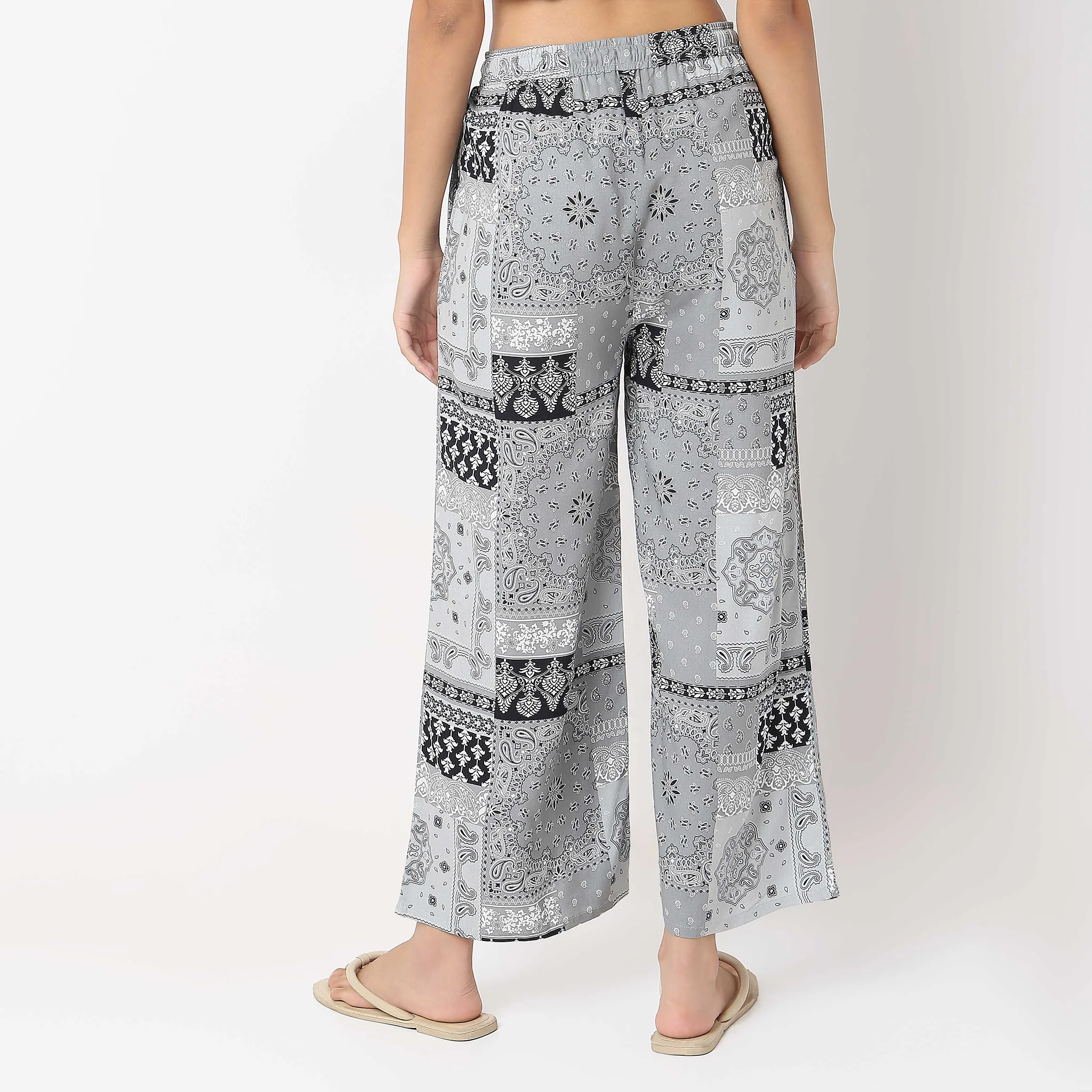 Printed Full Length Lounge Palazzos - Image 3