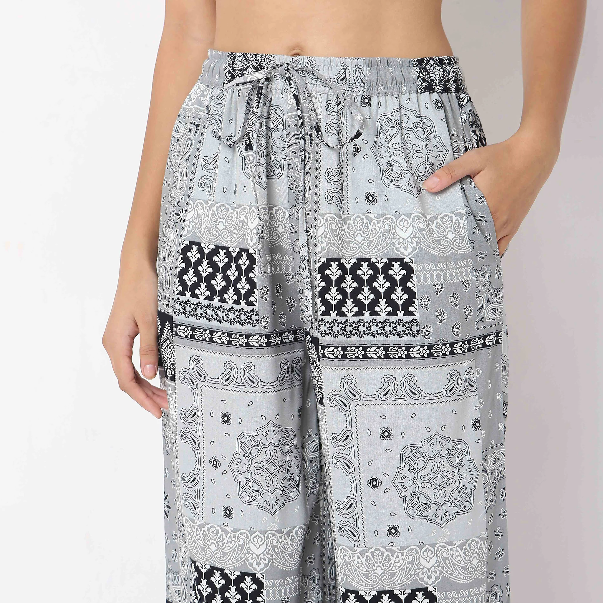 Printed Full Length Lounge Palazzos - Image 4