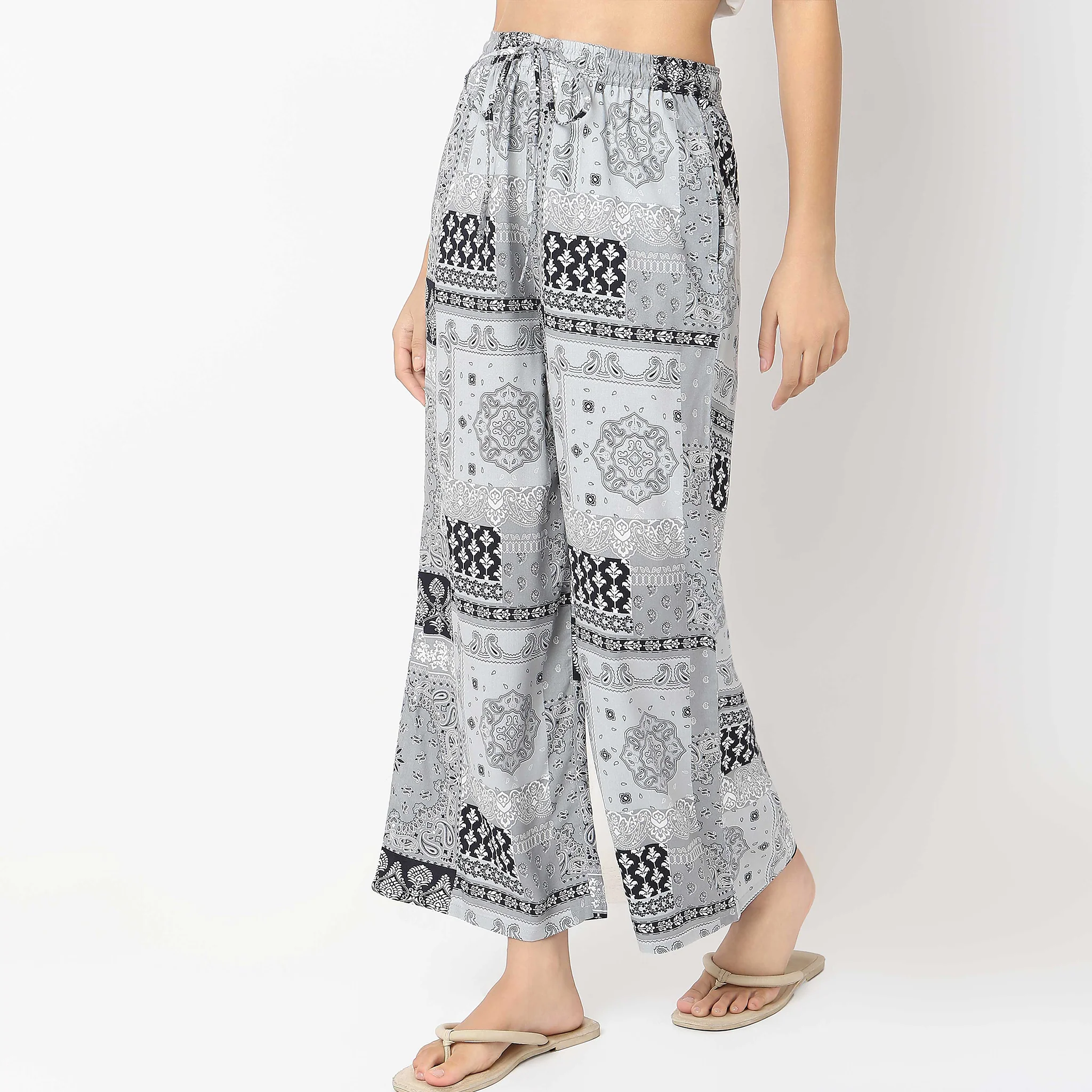 Printed Full Length Lounge Palazzos - Image 5