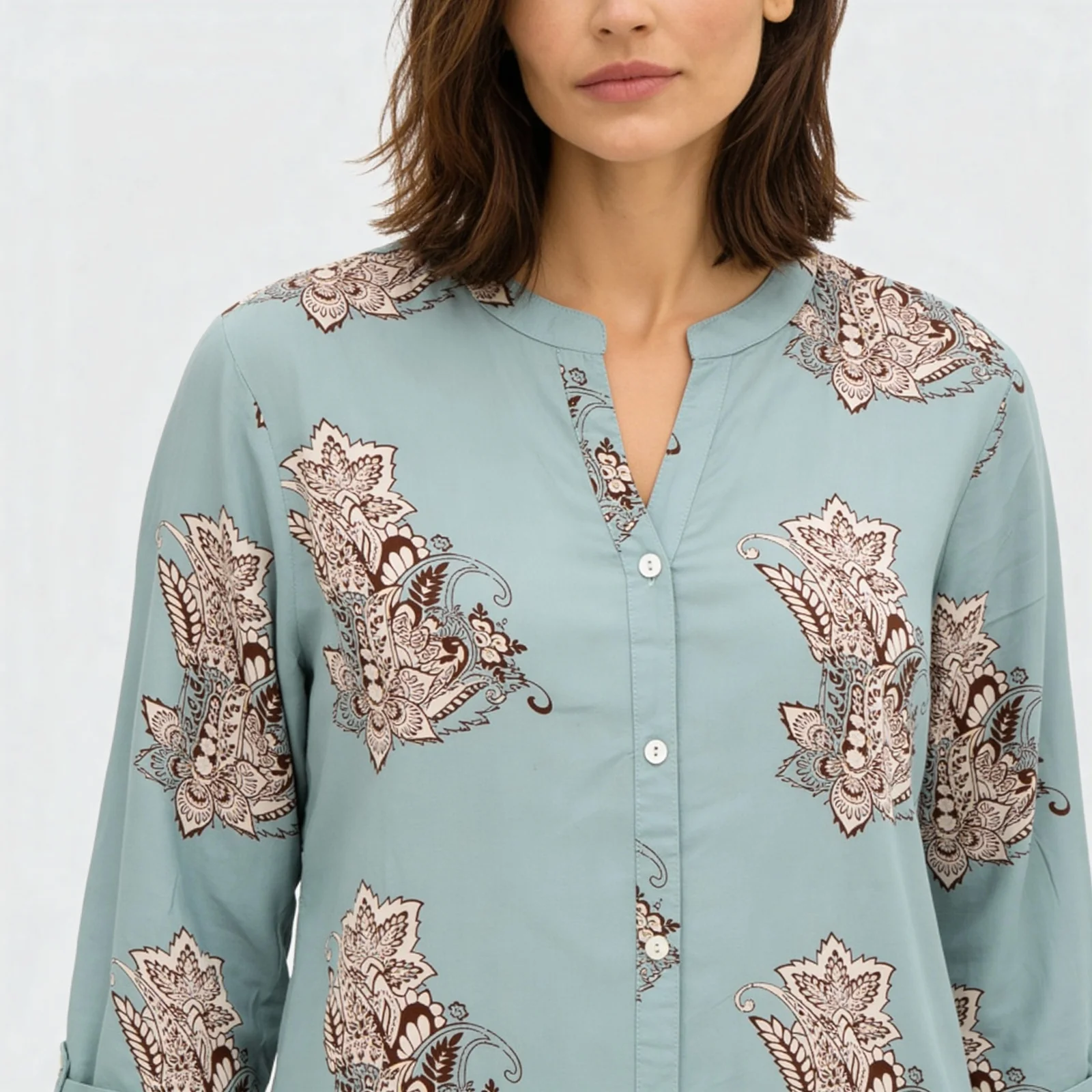 Printed Full Placket Long Kurta - Image 4
