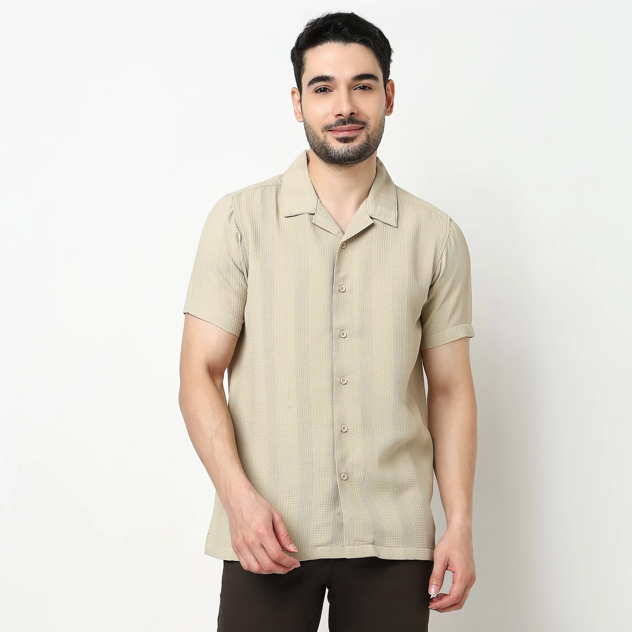 Printed Cotton Half Sleeve Shirt - Image 4