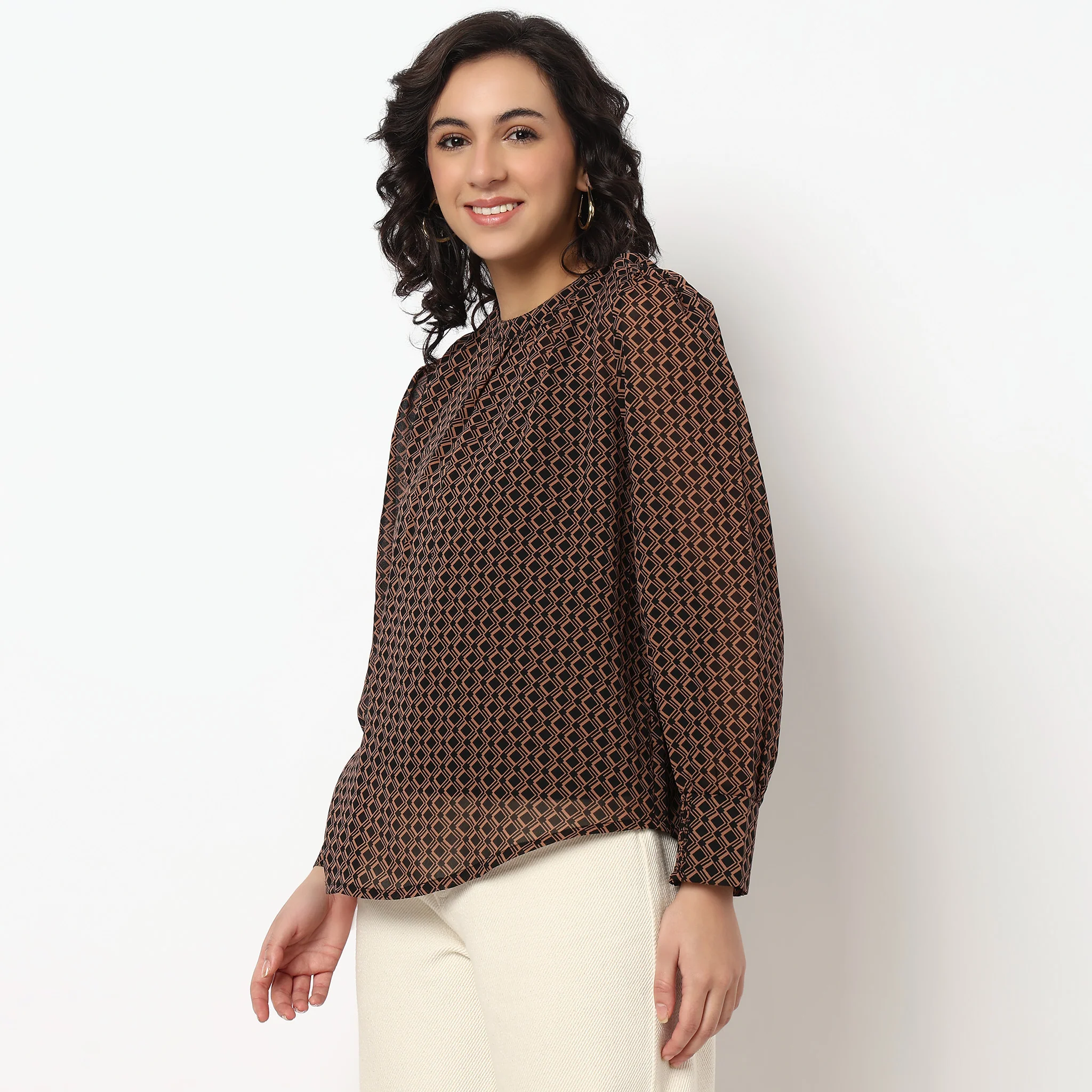 Printed High Neck Top - Image 5
