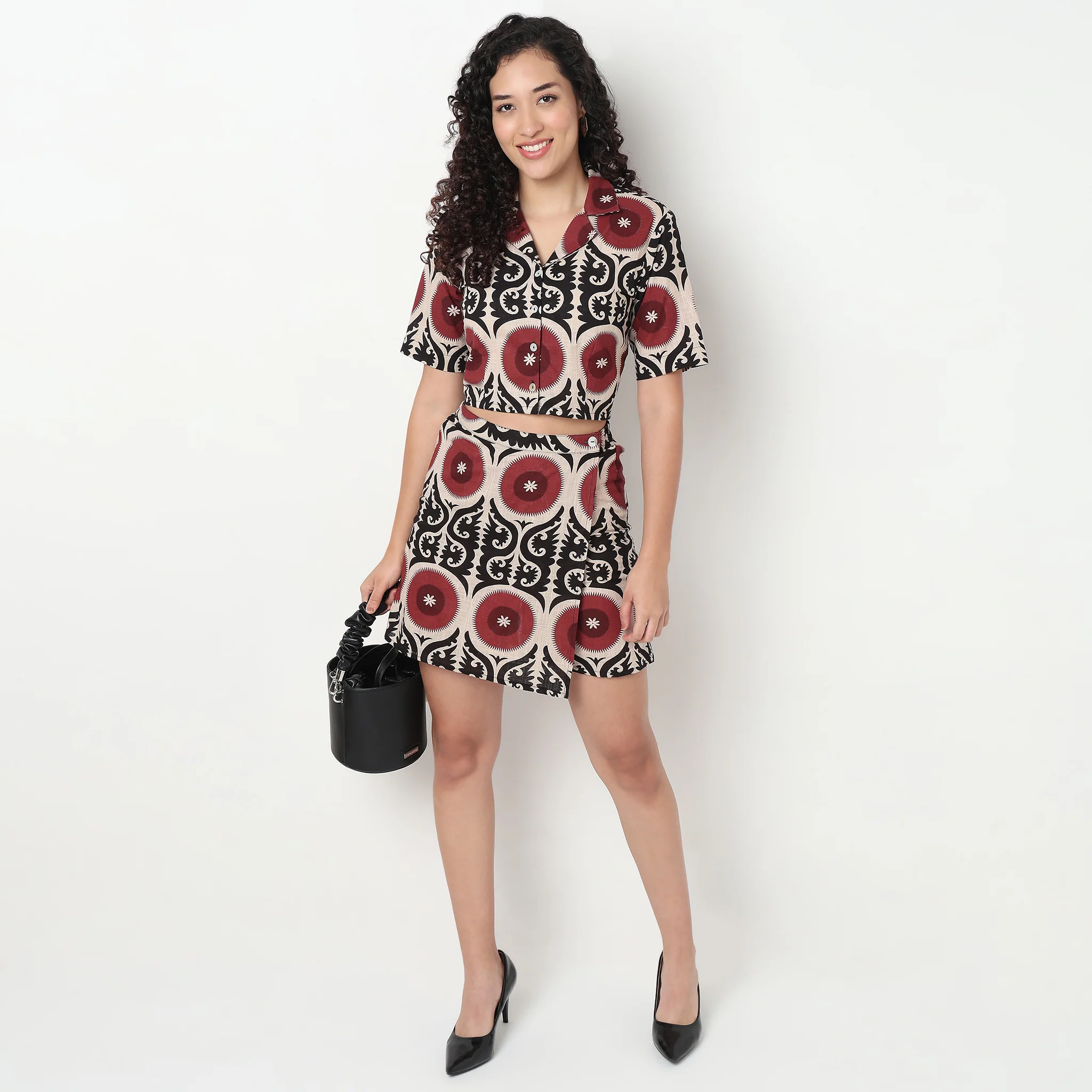 Printed High Rise Skort