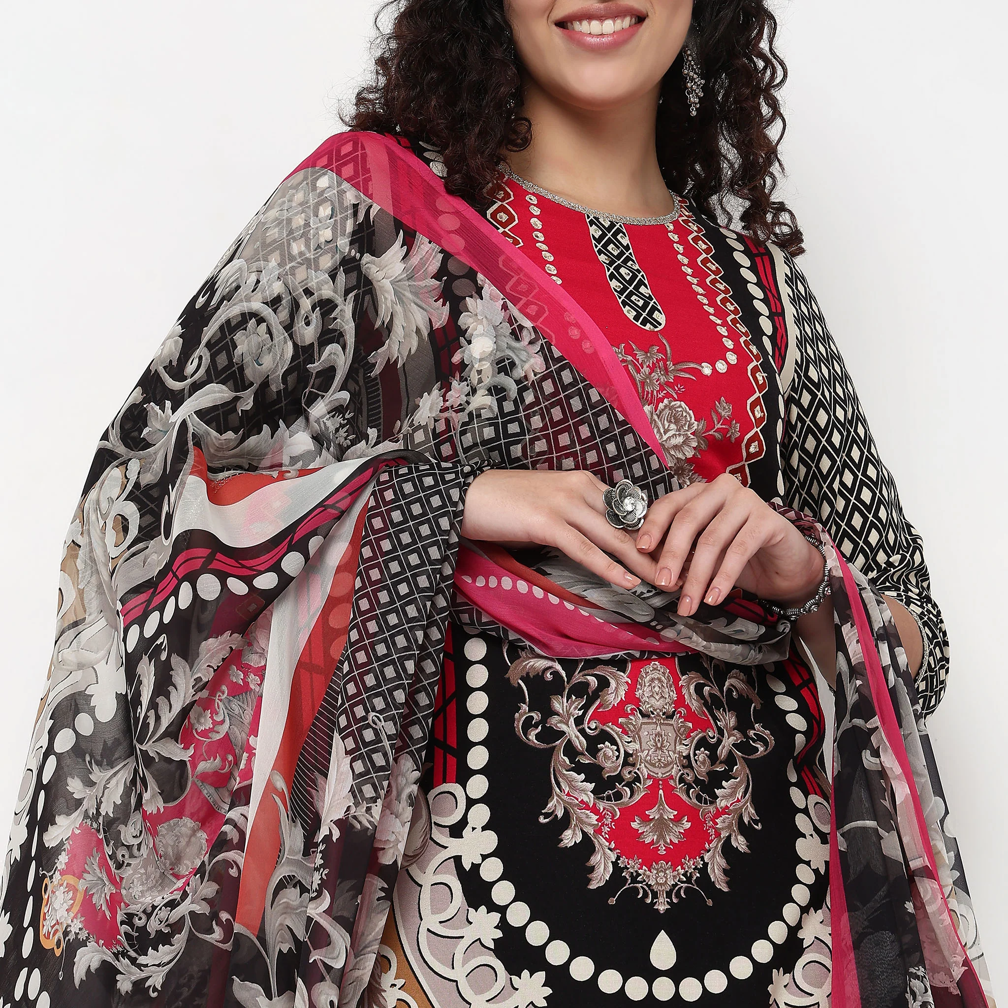 Printed Kurta and Pant Set - Image 4