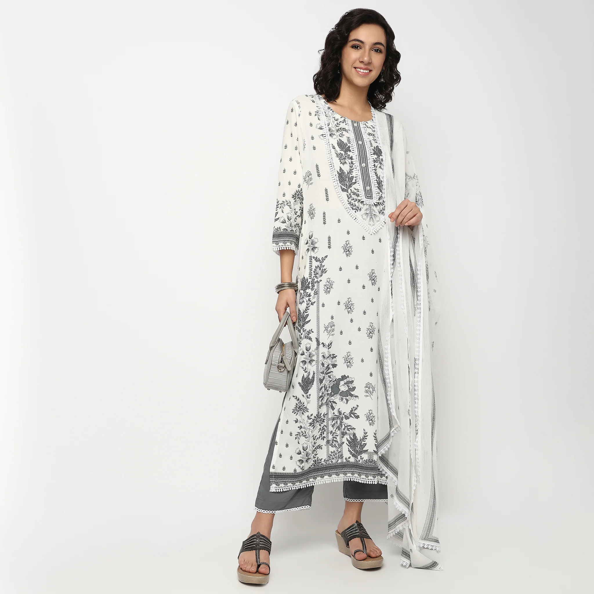 Printed Kurta Set with Dupatta