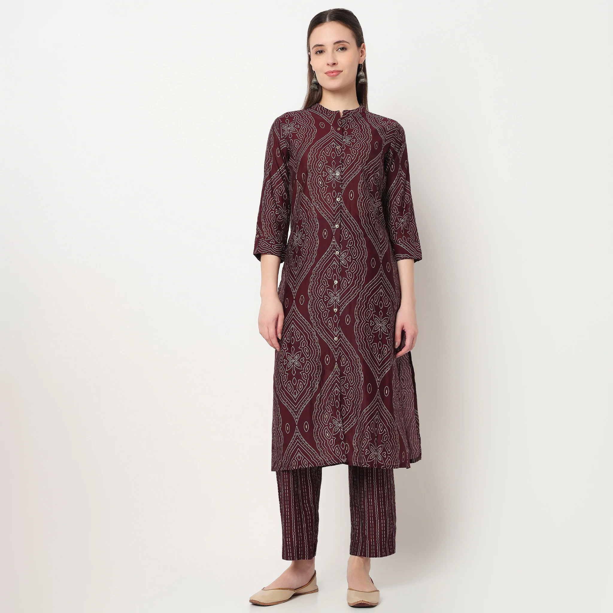 Printed Kurta with Pant Set - Image 2