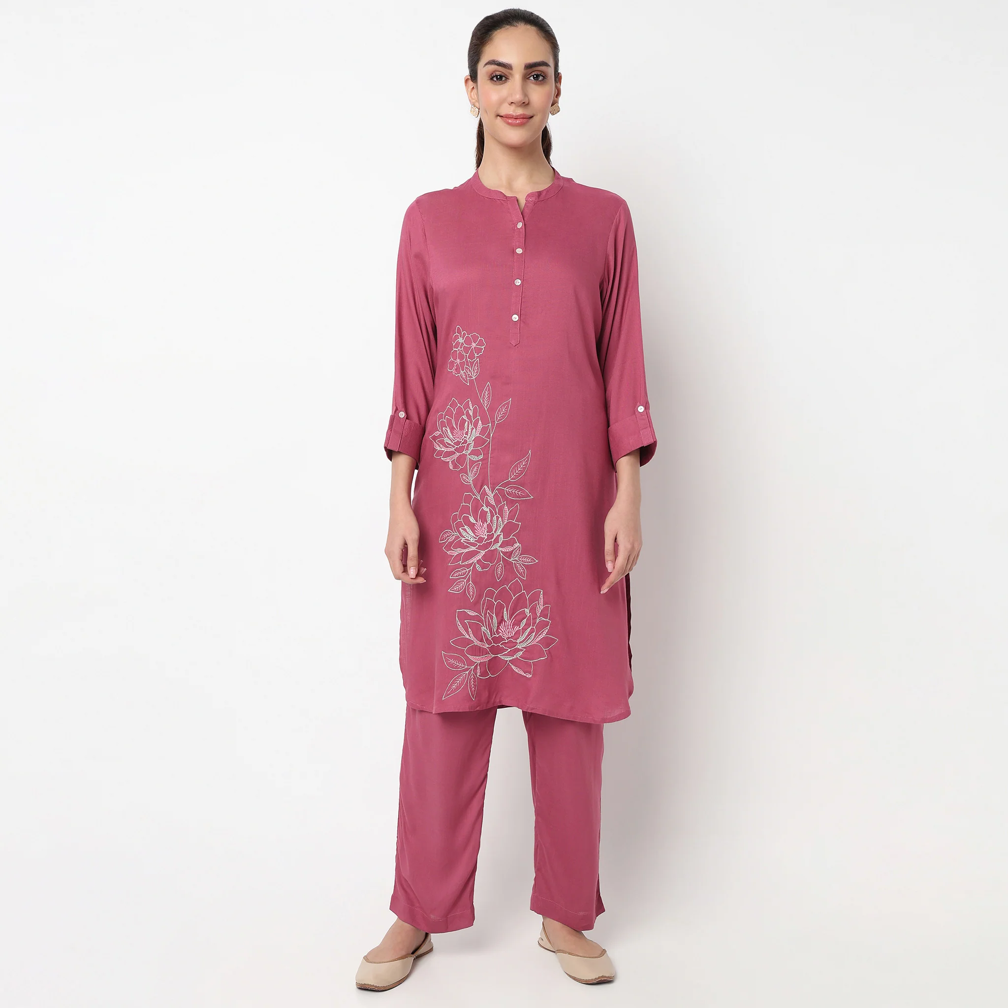 Printed Kurta with Pant Set - Image 2