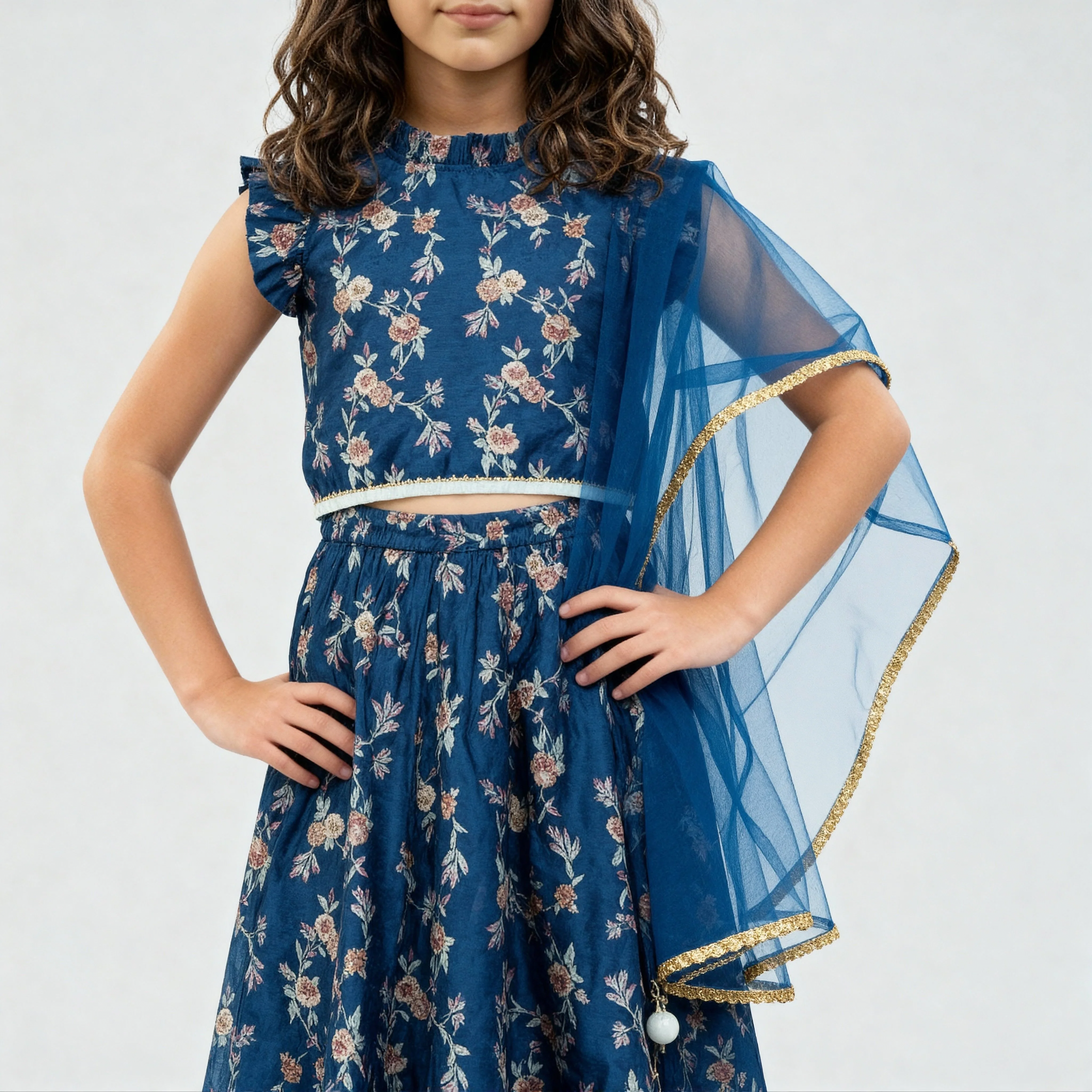 Printed Lehenga and Choli with Dupatta Sets - Image 4