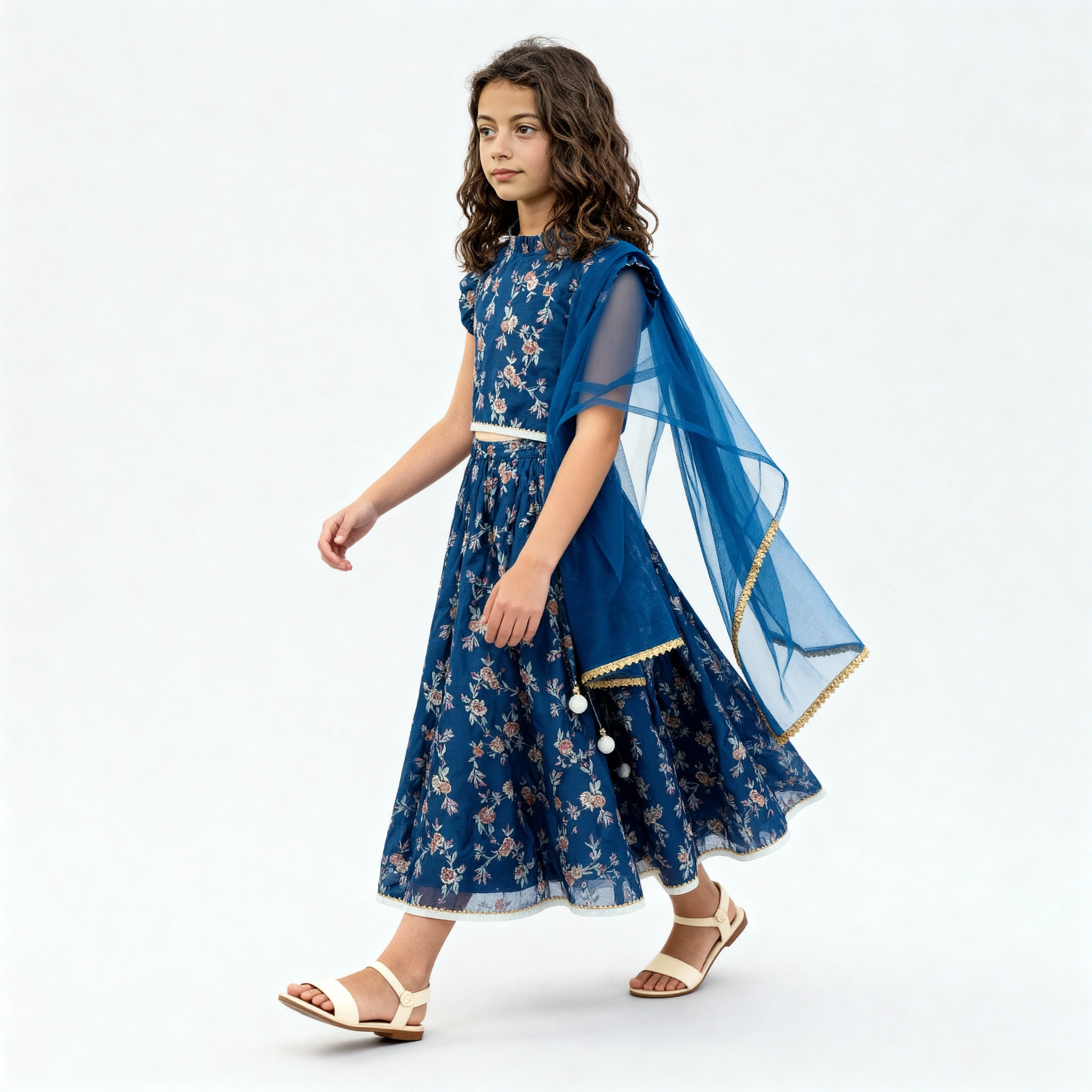 Printed Lehenga and Choli with Dupatta Sets - Image 5