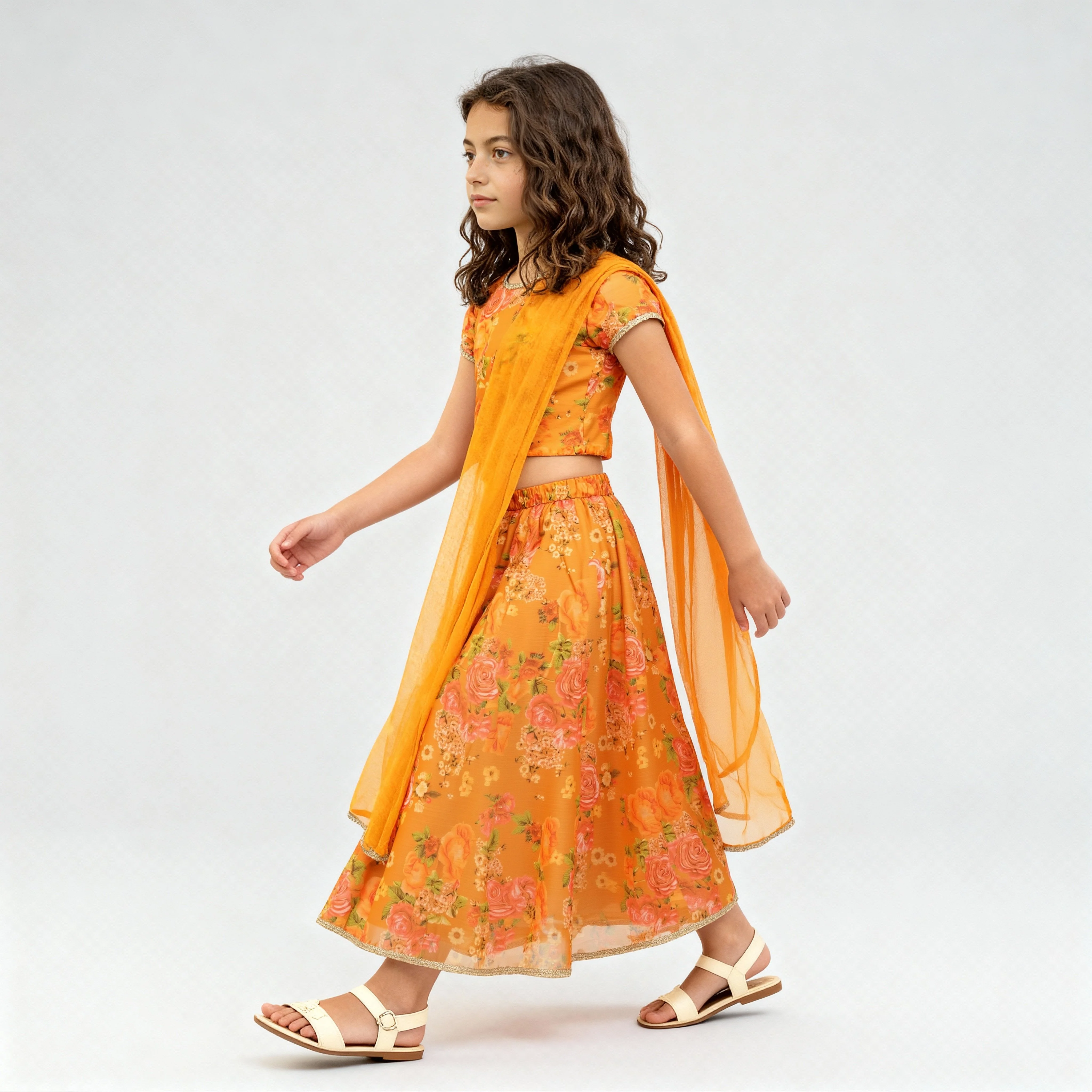 Printed Lehenga and Choli with Dupatta Sets - Image 5