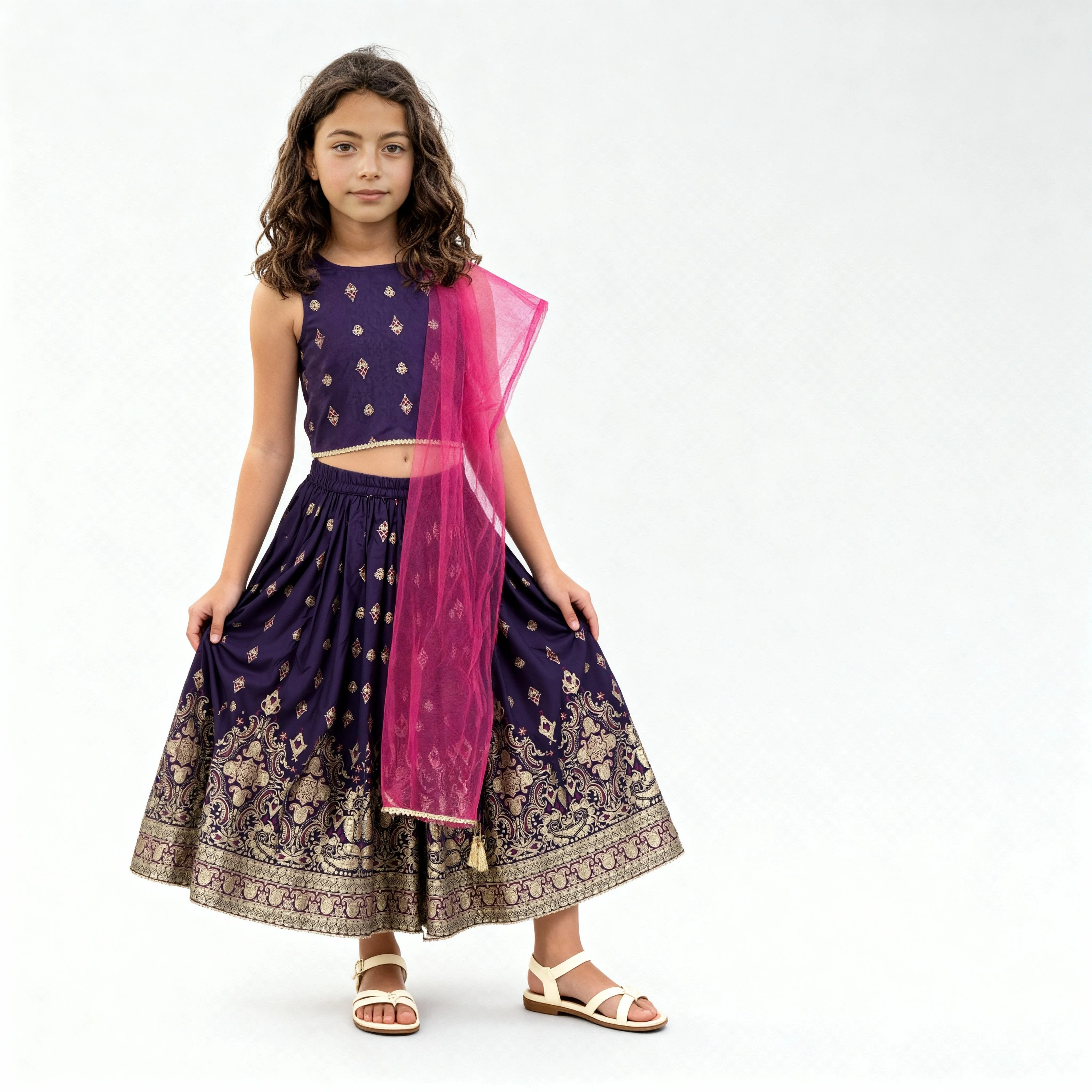 Printed Lehenga and Choli with Dupatta Sets - Image 5