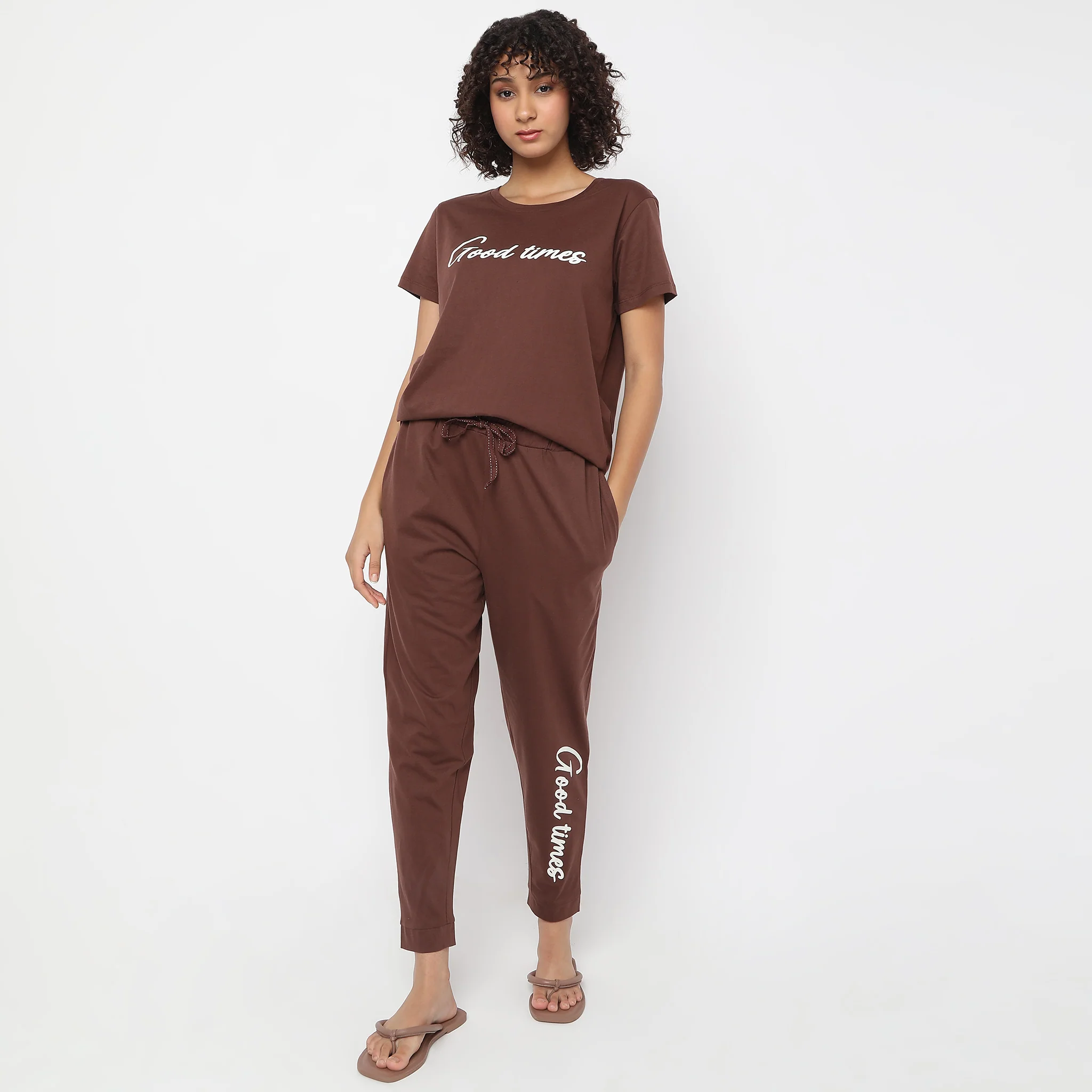 Printed Mid Rise Lounge Joggers