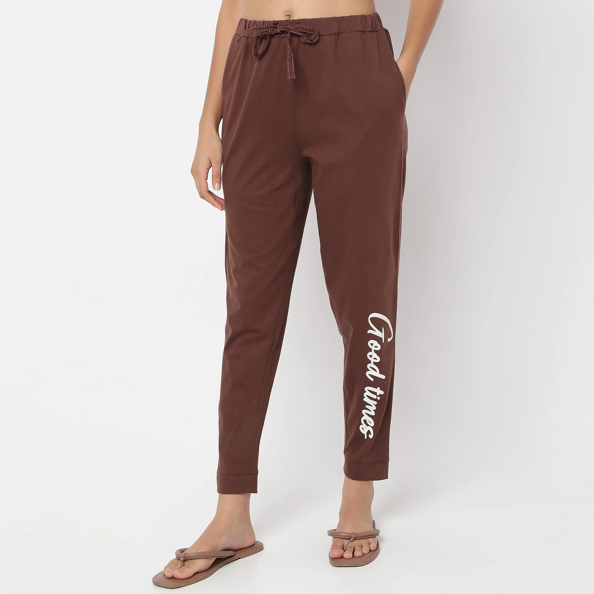 Printed Mid Rise Lounge Joggers - Image 2