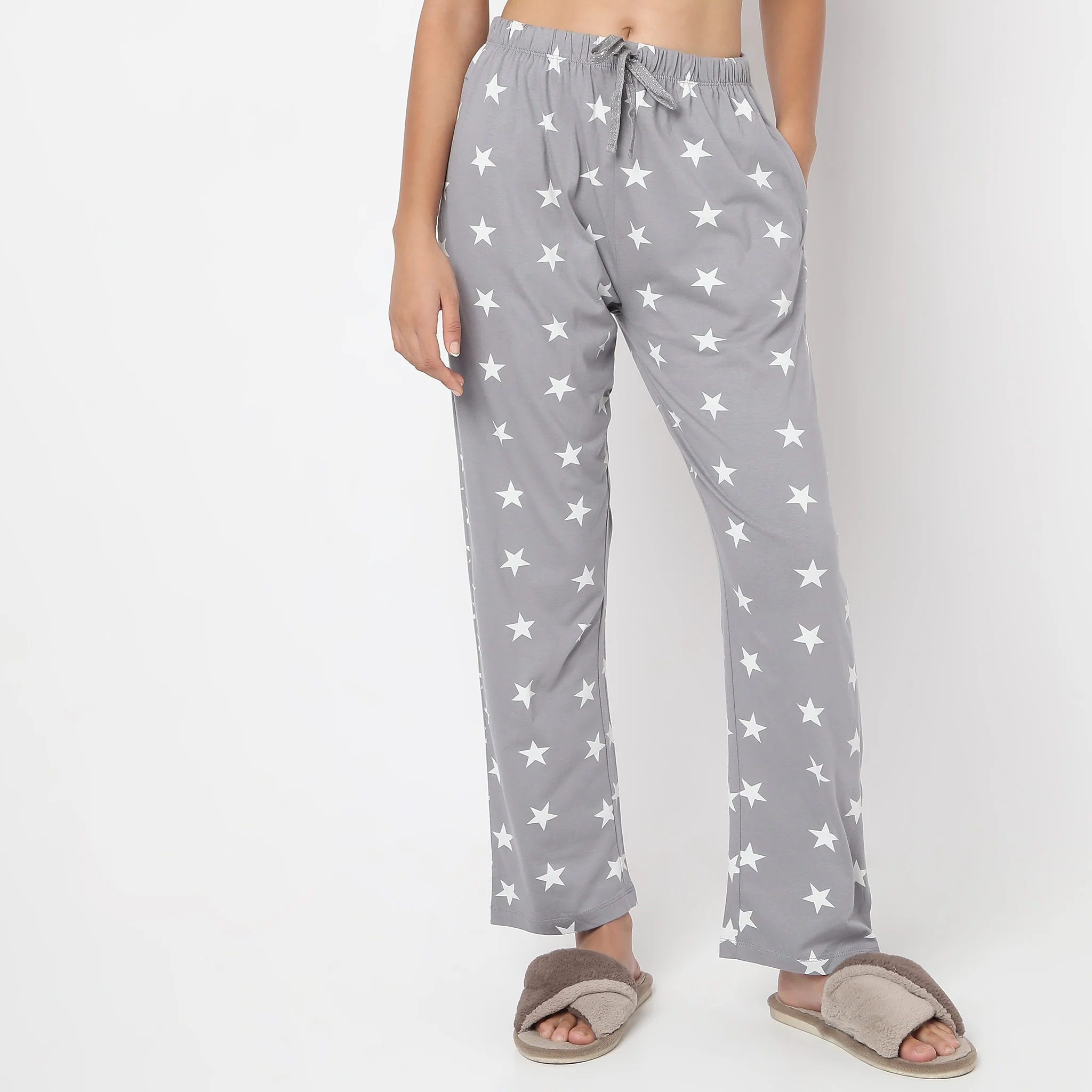 Printed Mid Rise Lounge Joggers - Image 2