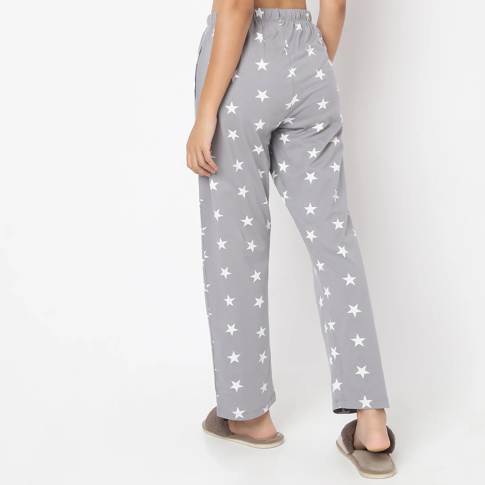 Printed Mid Rise Lounge Joggers - Image 3