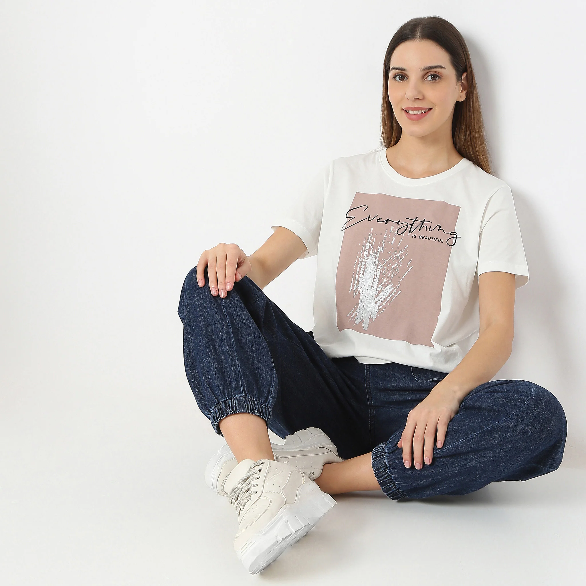 Printed Quote "Everything Is Beautiful" T-Shirt