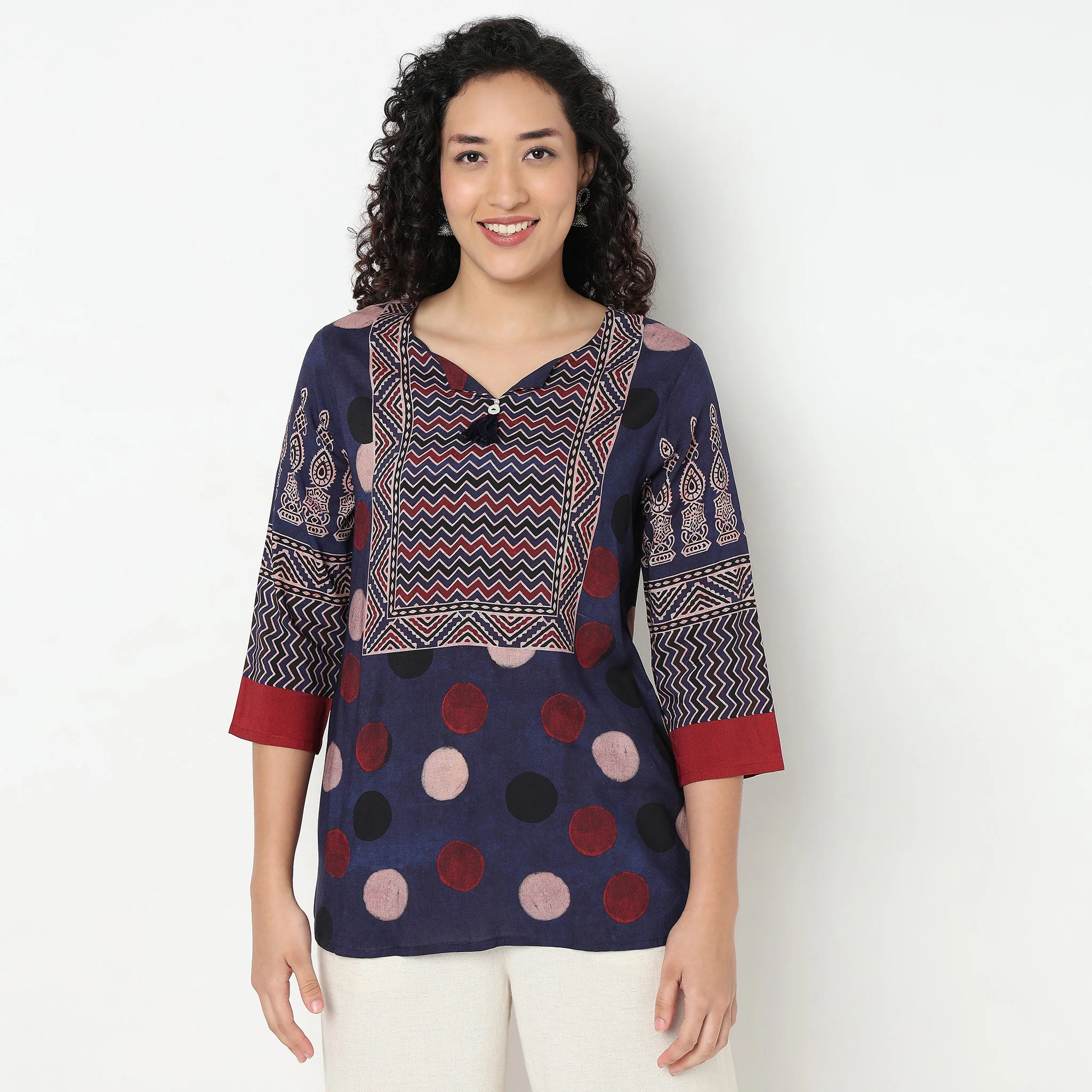 Printed Straight Fit Kurta - Image 2