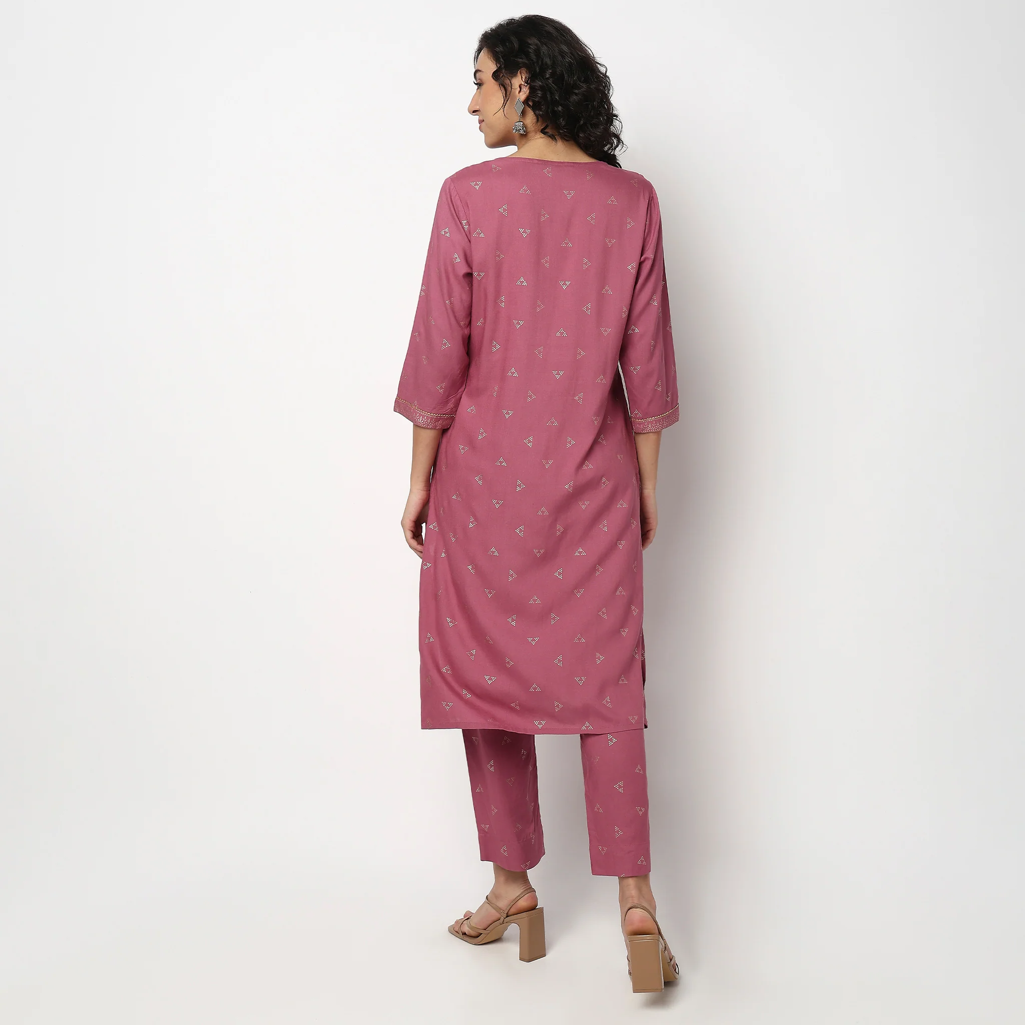 Centre Panel Printed Long Kurta - Image 3