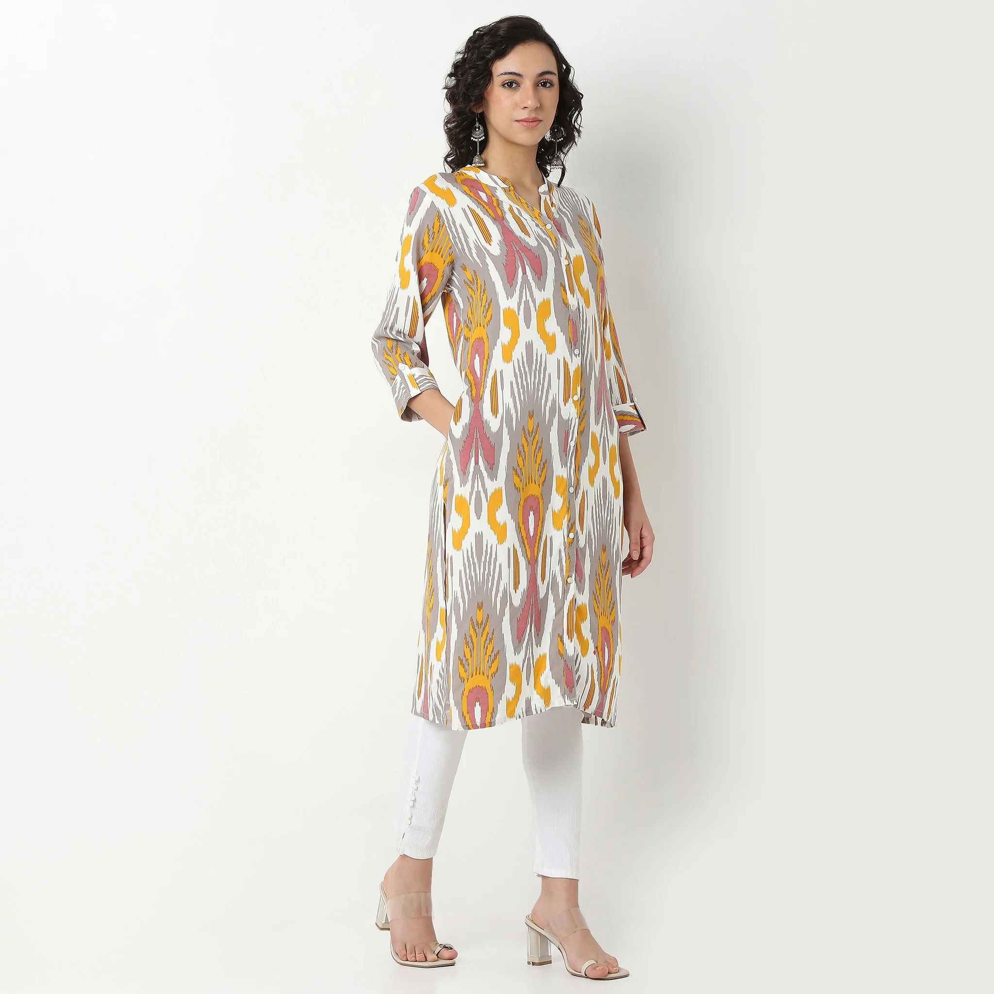 Full Placket Long Kurta - Image 5