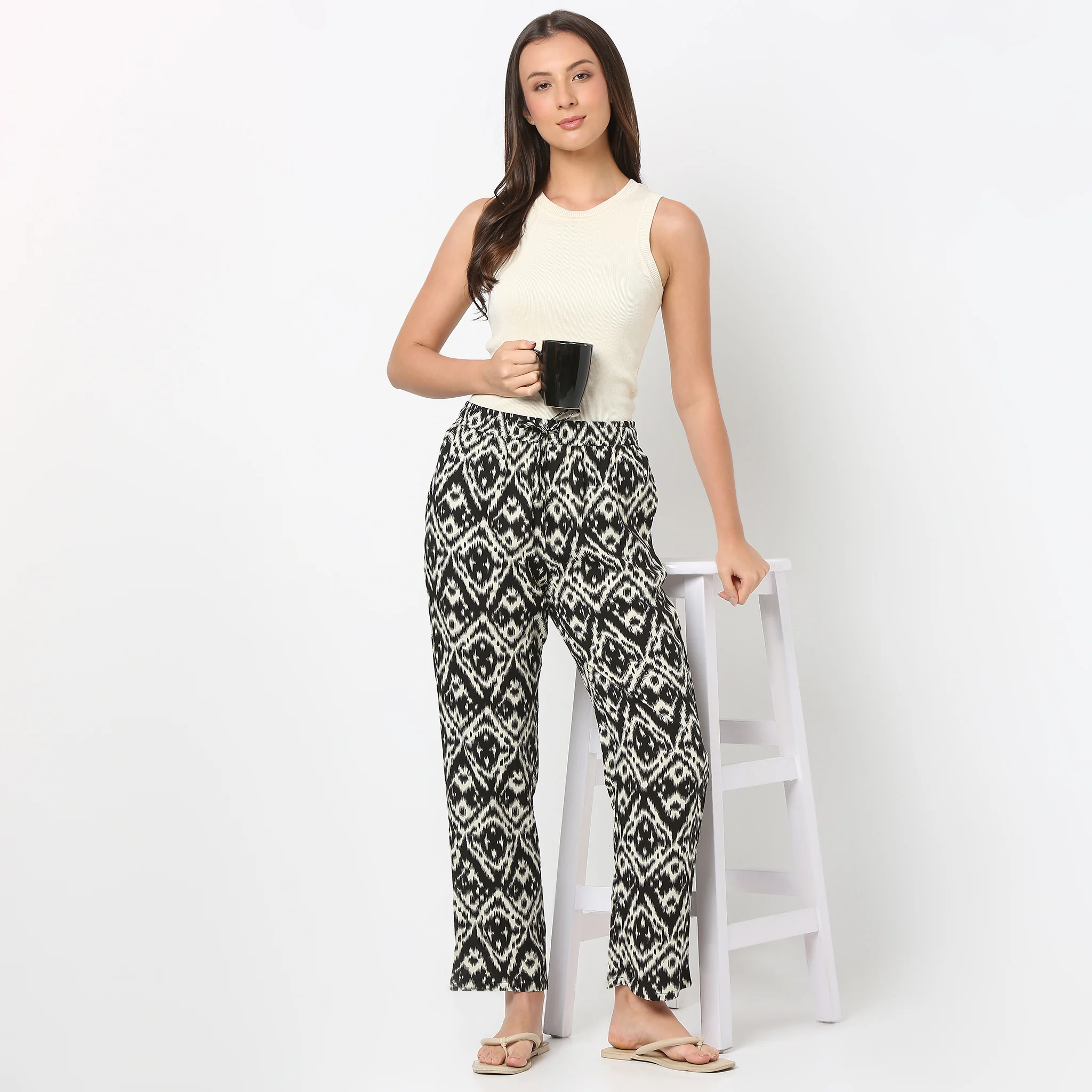Printed Ankle Length Sleepwear Lounge Pyjama