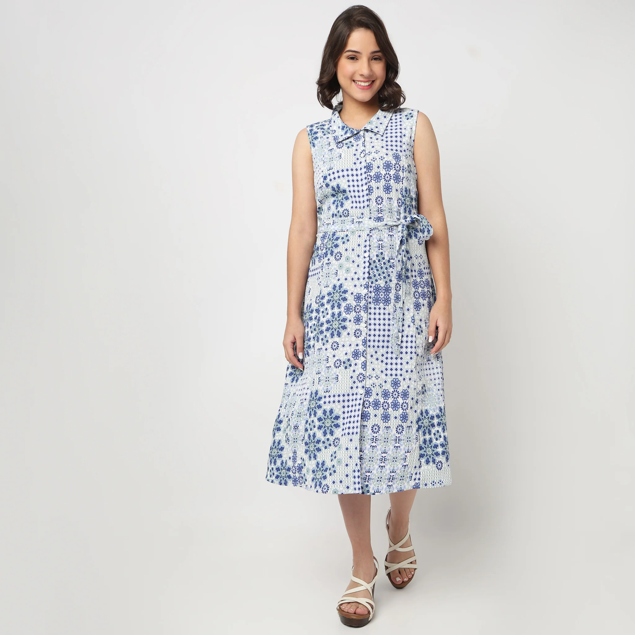 Printed Shirt Dress - Image 2