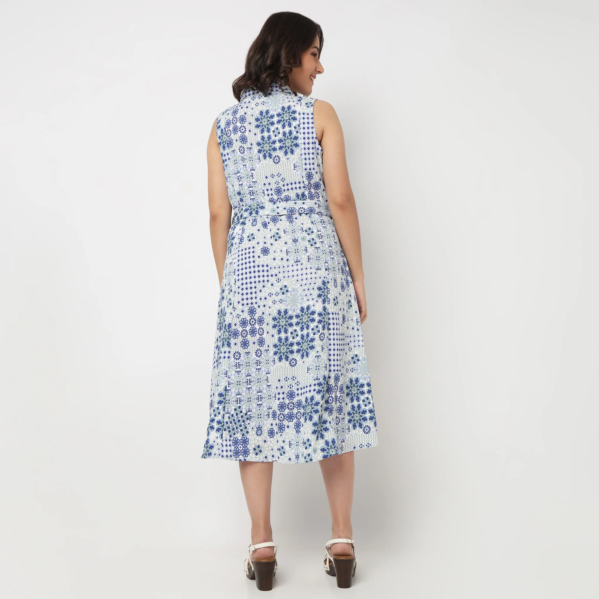 Printed Shirt Dress - Image 3
